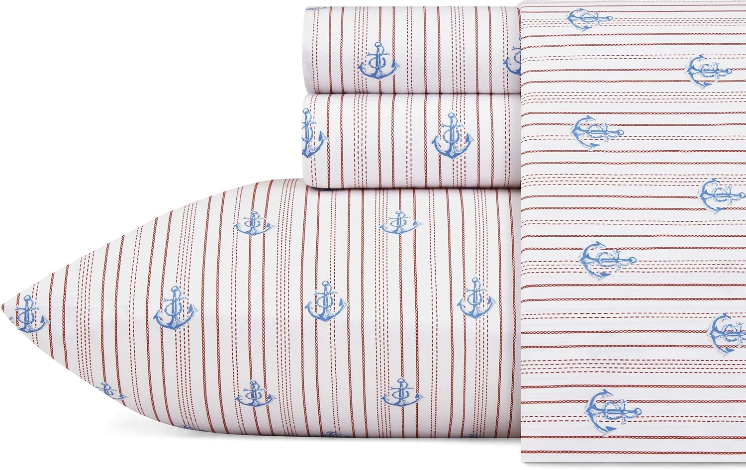 Nautica Percale Collection Bed Sheet Set 100 Cotton, Crisp & Cool