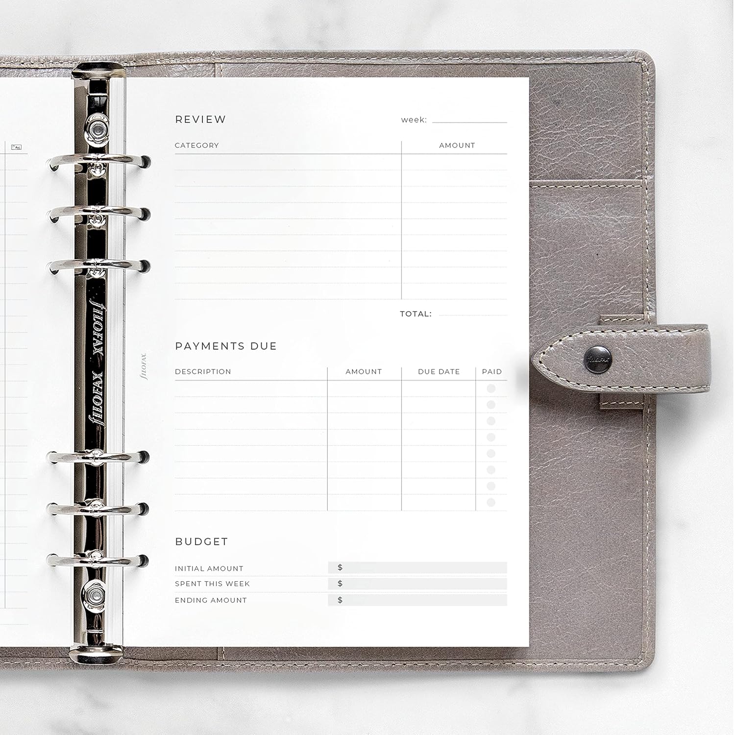 Filofax Lifestyle Refill, A5 Size, Organizer Refill, White Paper, Expense Tracker, 56 Sheets (B132851), 5.75 inches X 8.25 inches image 4