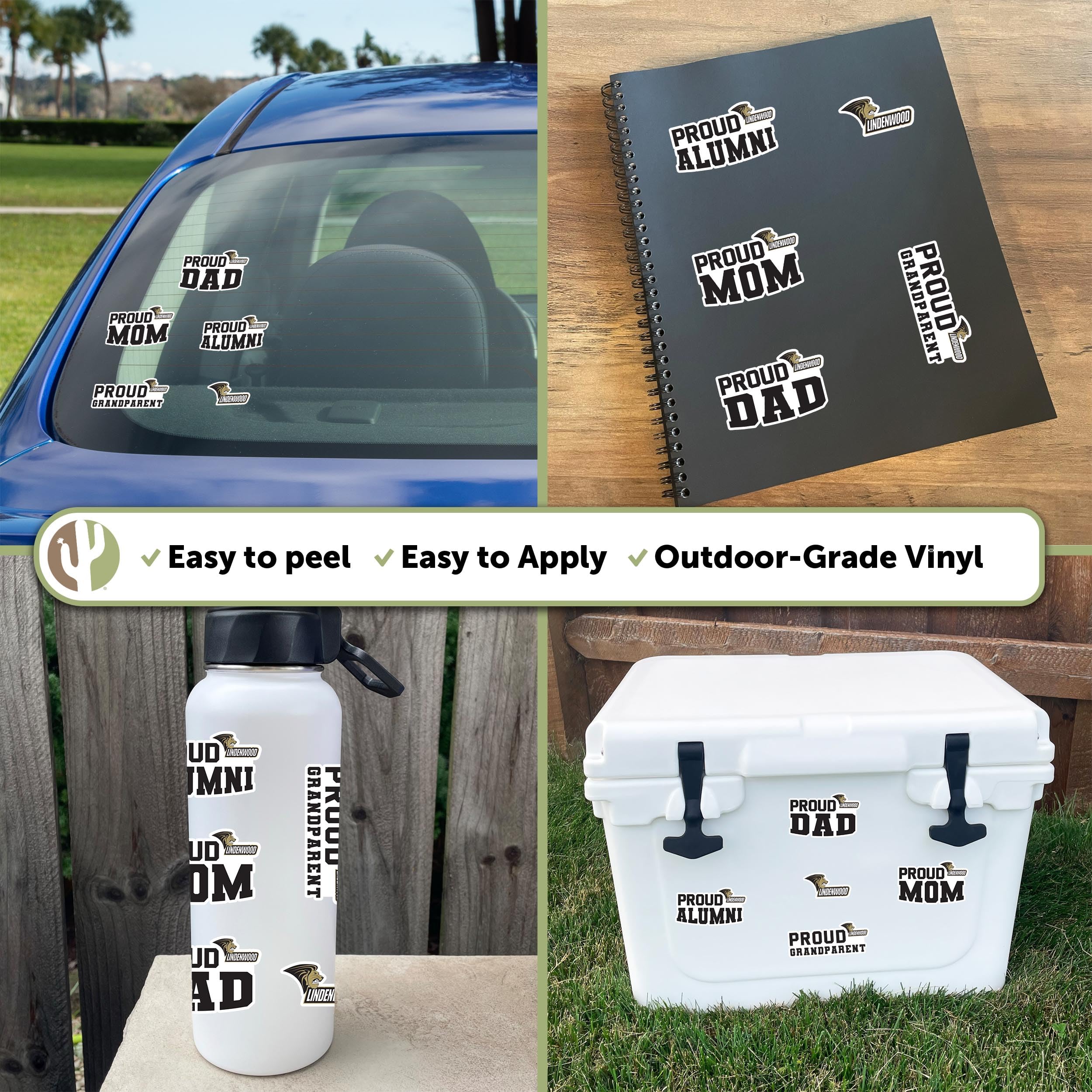 Desert Cactus Lindenwood University Lions Sticker Sheet - Officially Licensed Vinyl Decals