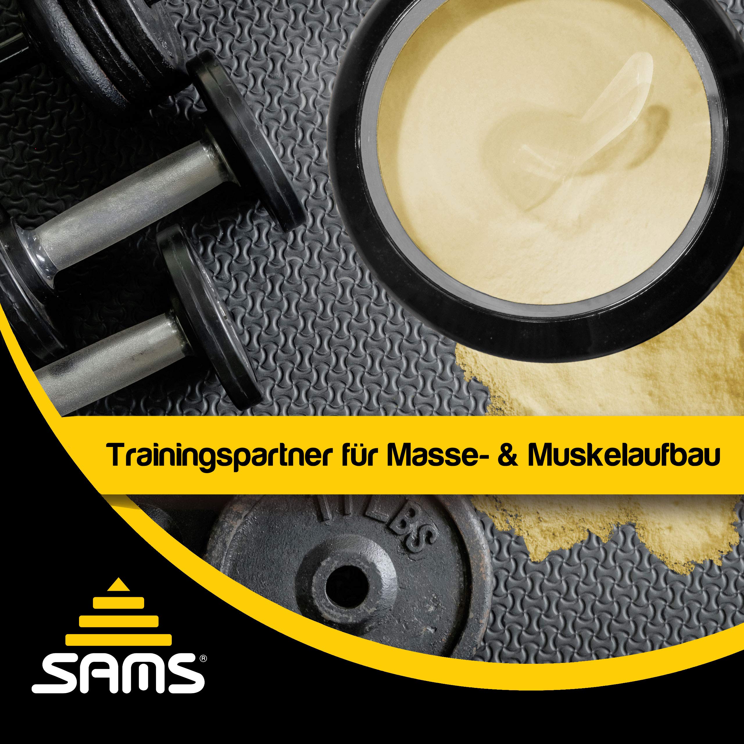 5000 Kalorien pro Tag – Mass Weight Gainer mit Whey Protein Isolat Pulver – Aufbaunahrung für maximale schnelle Gewichtszunahme – Muskelaufbau & Masseaufbau SAMS Ultra Hardgainer (Vanille 1050 g)