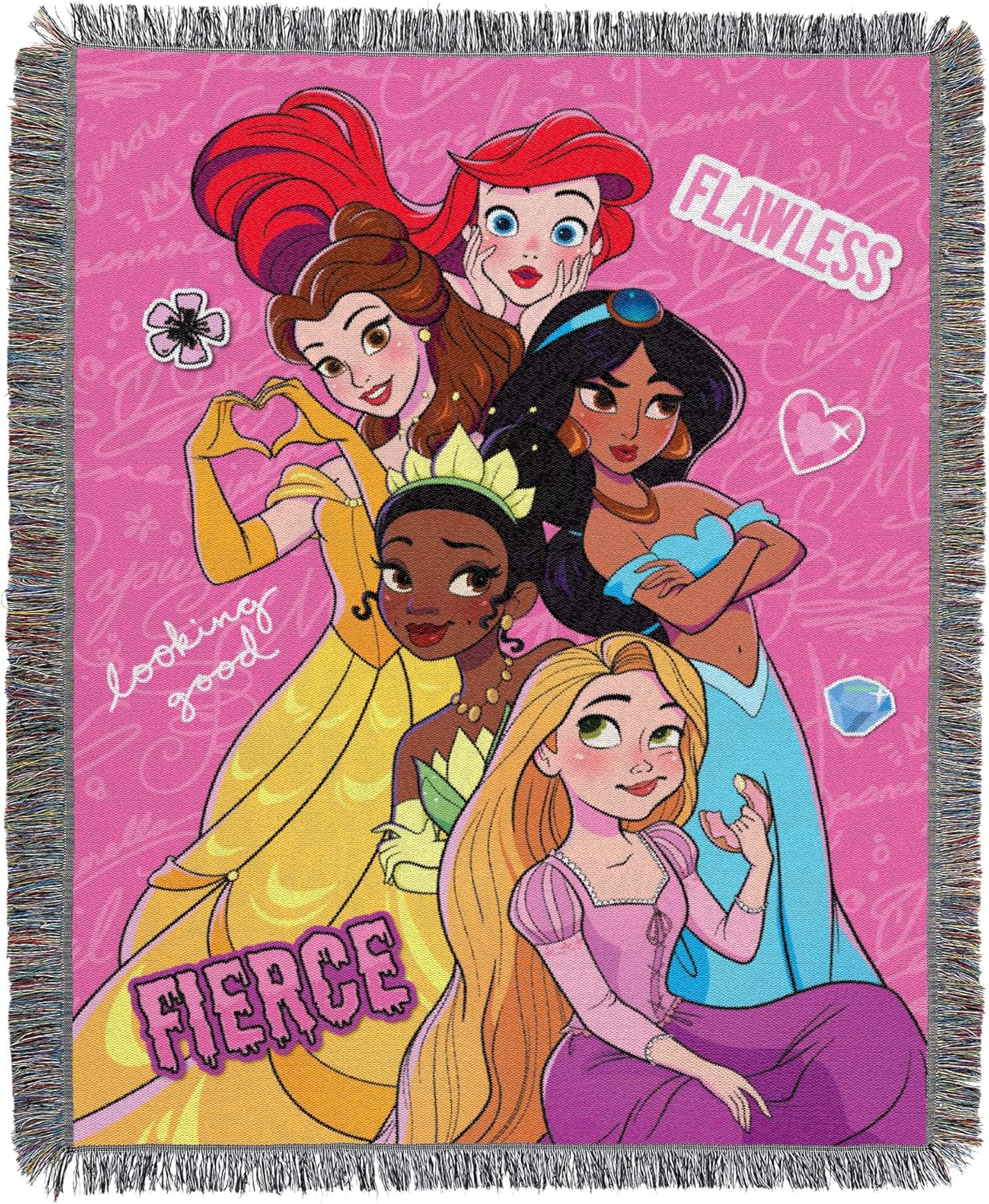Northwest X Disney Princess Royal Influencers Woven Tapestry Throw 48 X 60