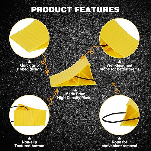 Miniatura 3 de Calzones de rueda resistentes con cuerda para una fácil extracción, duraderos, antideslizantes, de plástico duro para caravana, cámper, eficaz para