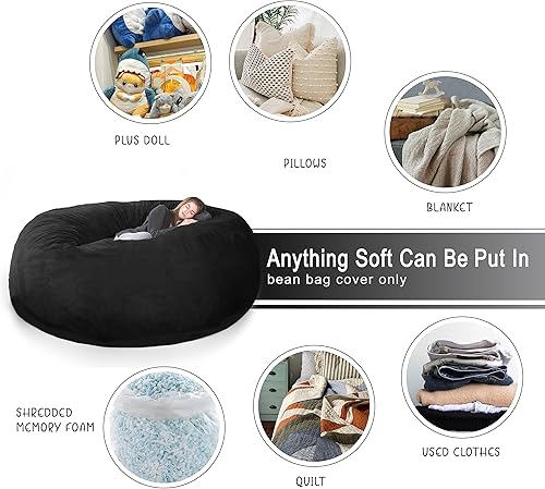 Miniatura 4 de Funda para puf de 4 pies, funda suave y esponjosa de terciopelo holandés (sin relleno, solo cubierta), cómoda funda para puf de 4 pies, funda grande