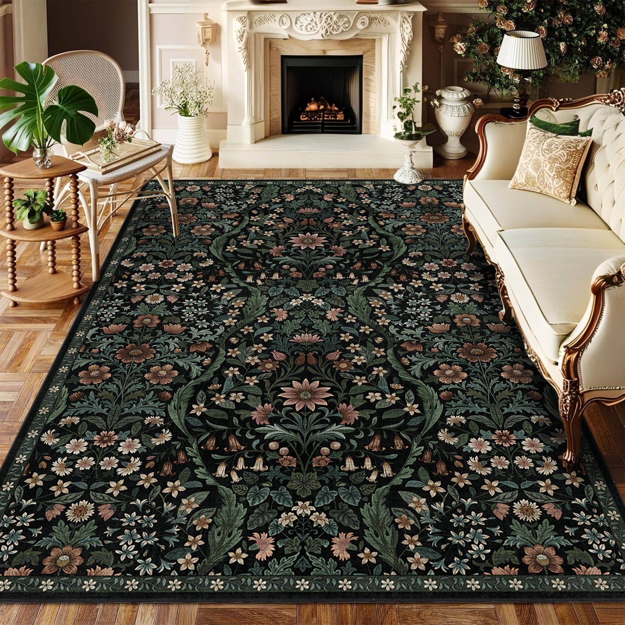 NakedCloud Floral Area Rug 5x7