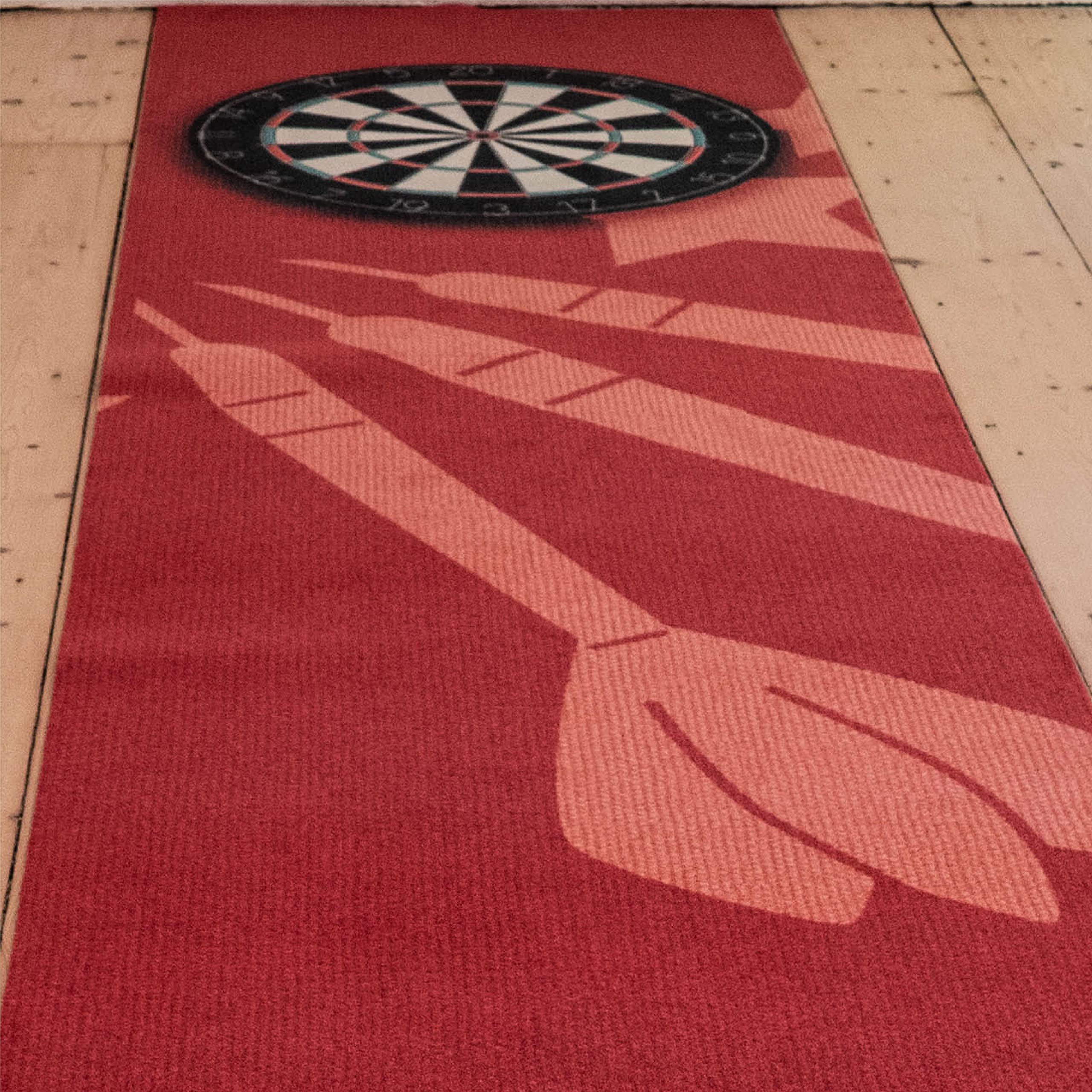 Tapis De Fléchettes Professionnel 297 X 66 Cm - Avec Lignes De Tir, Antidérapant, Sac De Transport Inclus