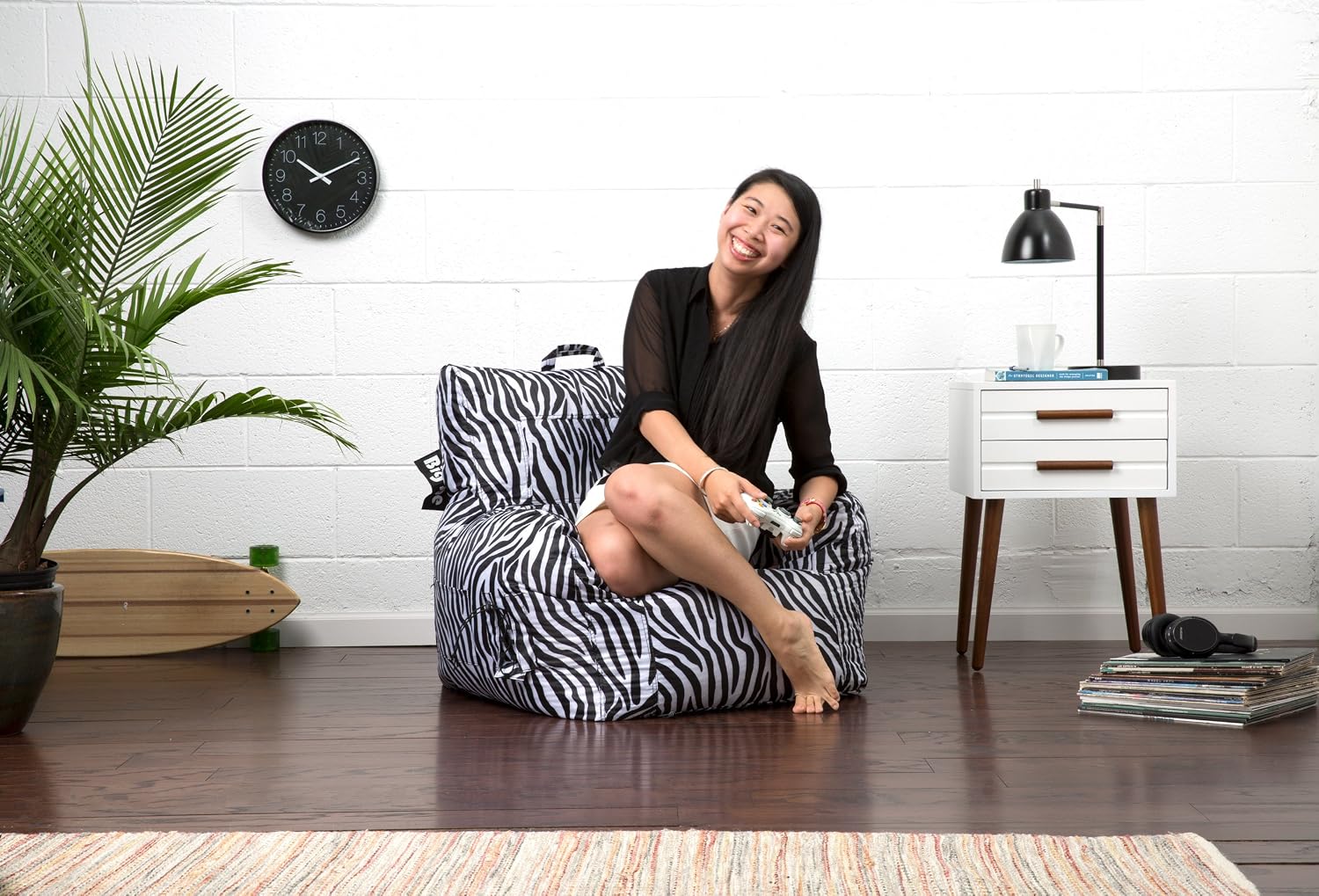 Big Joe Dorm Bean Bag Chair, Zebra