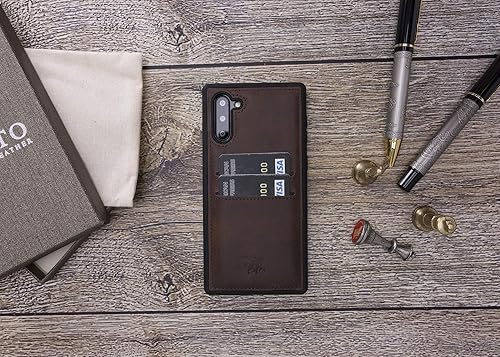 Miniatura 2 de Venito Cosa - Funda de piel tipo cartera compatible con Samsung Galaxy Note 10 (6.3 pulgadas), extra segura, con bloqueo RFID y cubierta trasera