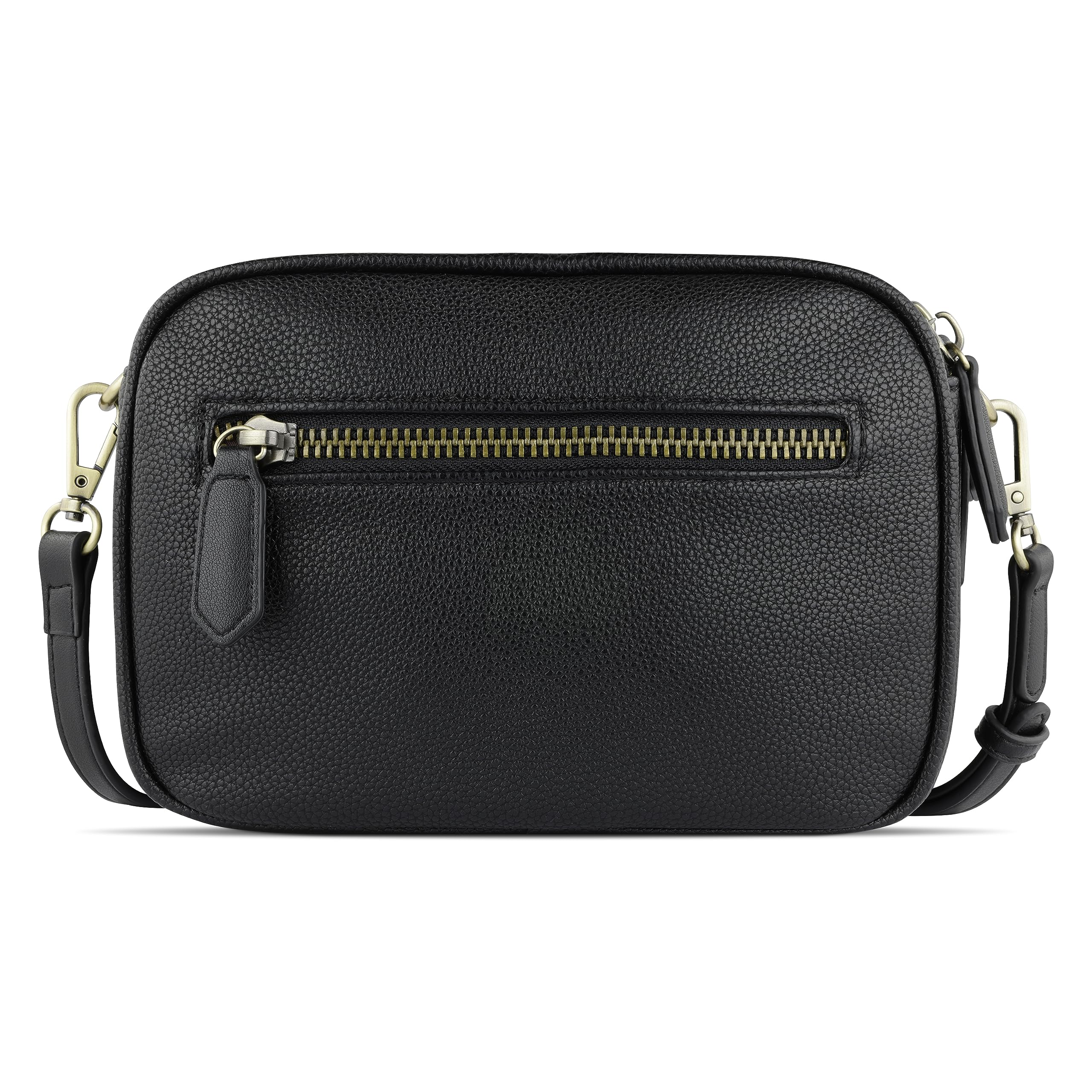 bugatti Passione Handtasche Damen Klein - Kunstleder-Tasche, kleine Umhängetasche, schwarz