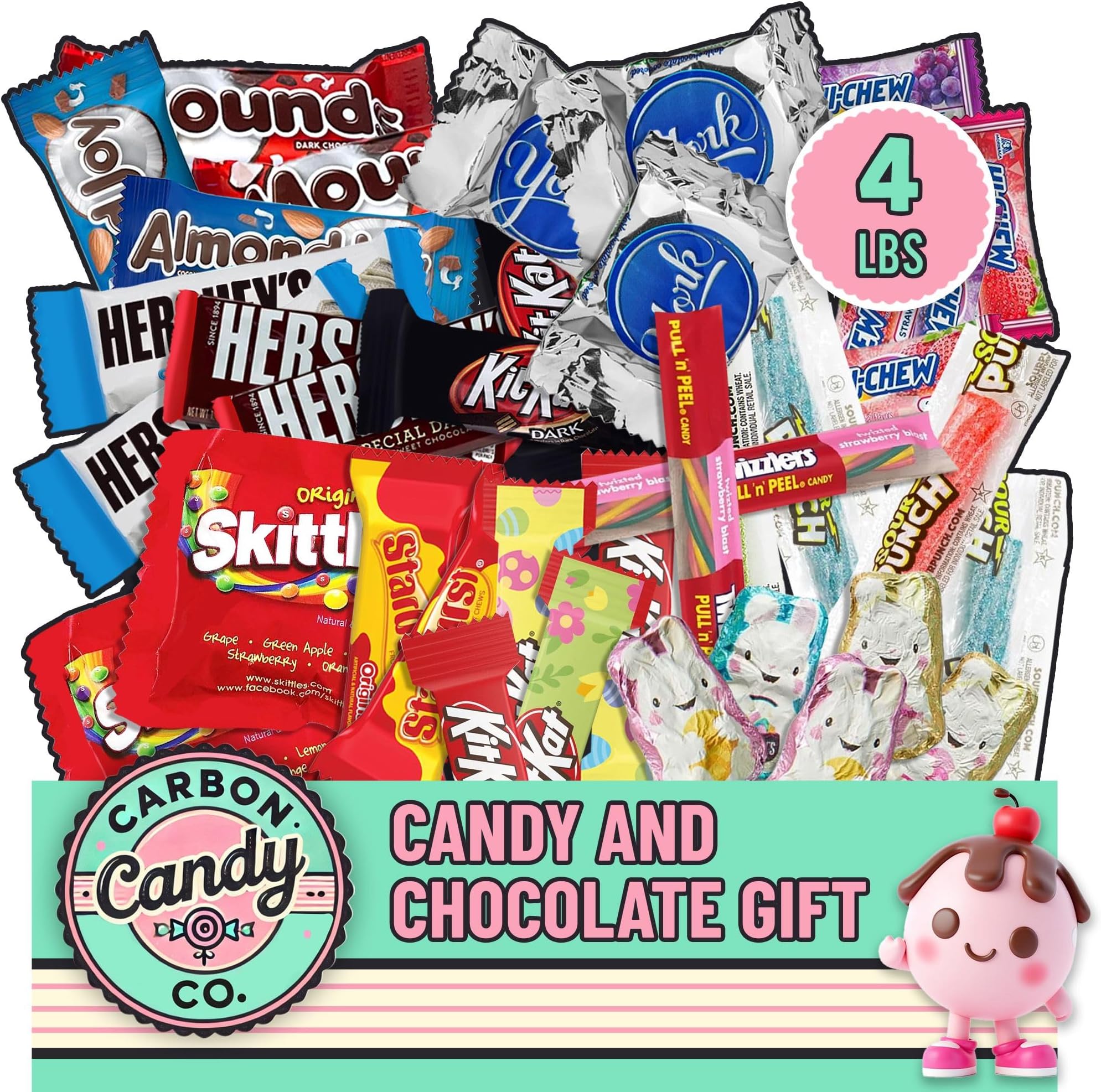 - Bulk Candy and Chocolate Variety Pack - 4 lb Individually Wrapped - Big Bag of Candy for Party Favors - Valentine's Day