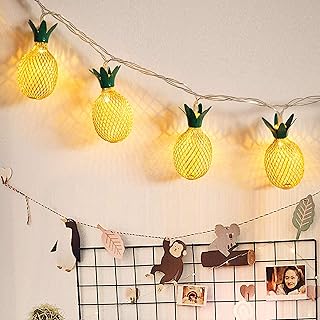 Joiedomi 20 Count Pineapple String Lights, 2 Packs 10 LED Warm White Fairy Lights Battery Operated for Christmas Home Part...
