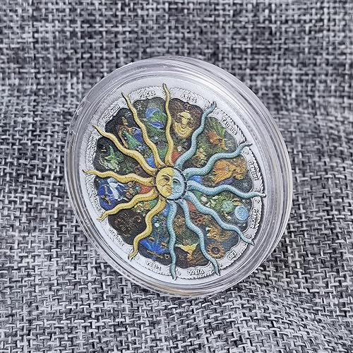 Miniatura 9 de Moneda de desafío colorido de doce constelaciones Moneda del zodiaco Lucky Coin Charm de buena suerte