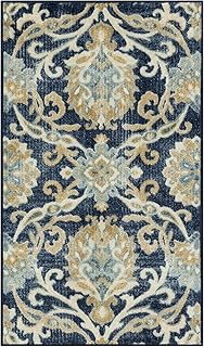 Maples Rugs Blooming Damask Area Rugs - Made in USA – Washable, Non Sl...