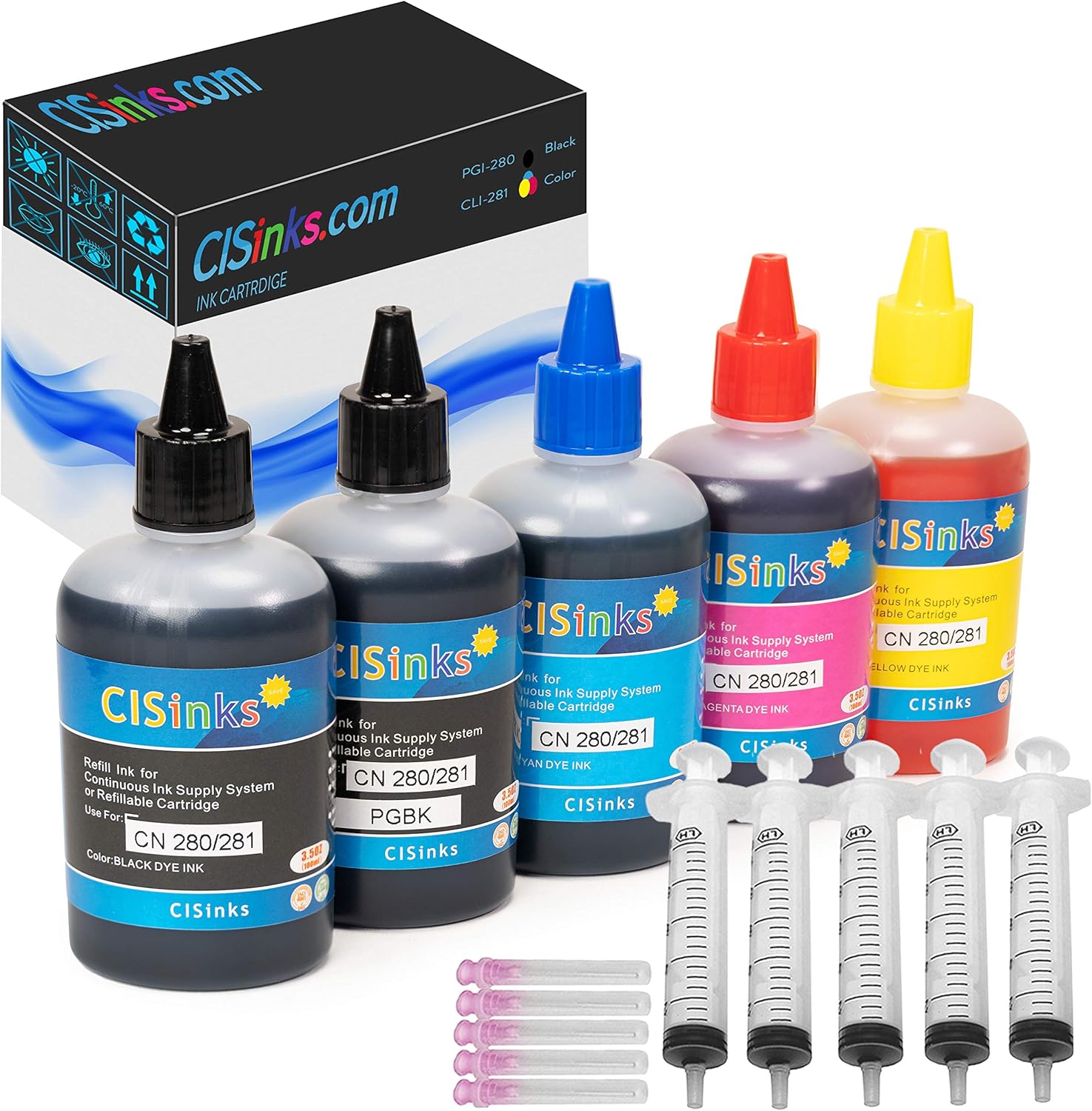 Refill Ink Bottle Set Compatible for PGI280 / CLI281