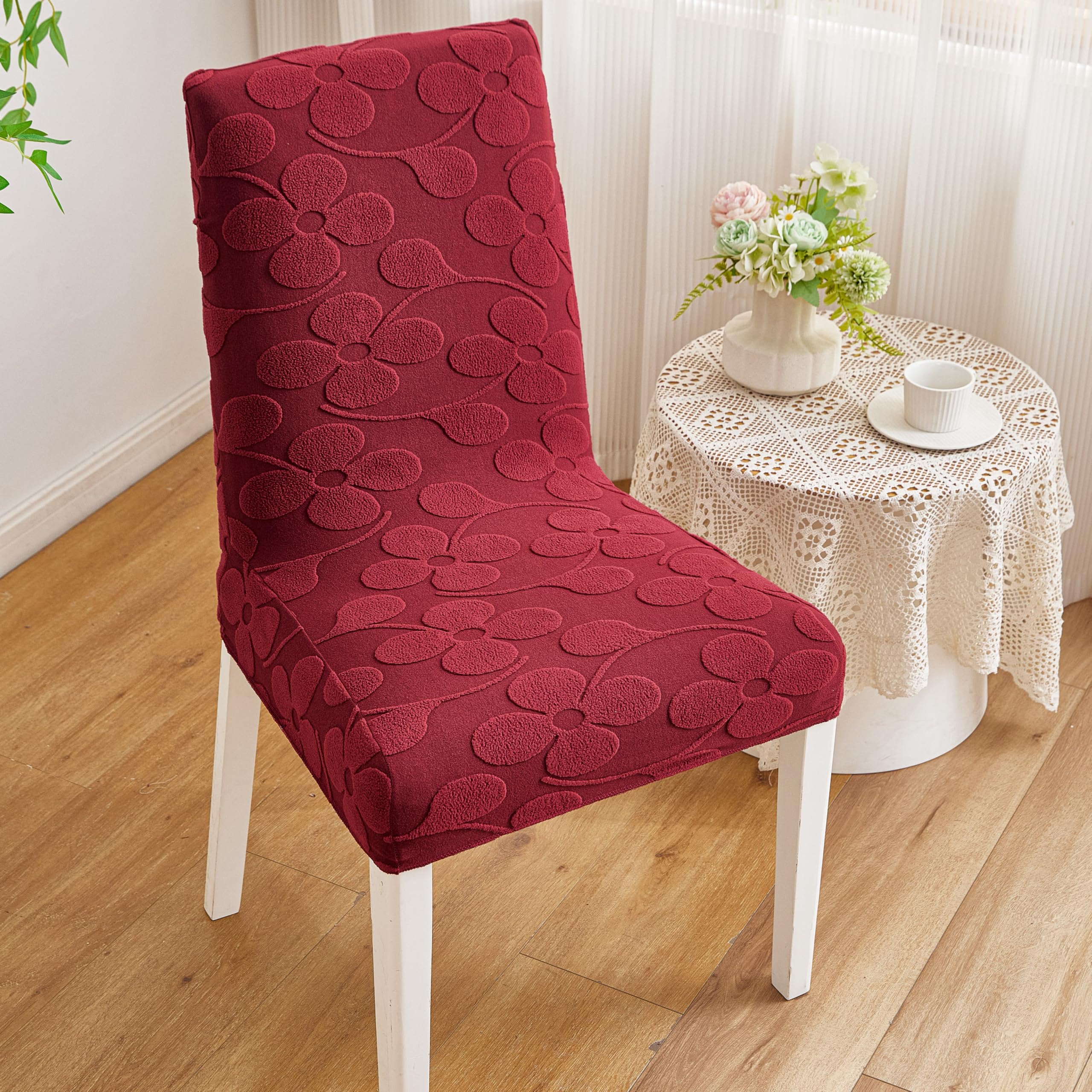 Protect Dining Chairs with Jacquard Seat Covers -7 Protect Dining Chairs with Jacquard Seat Covers -7