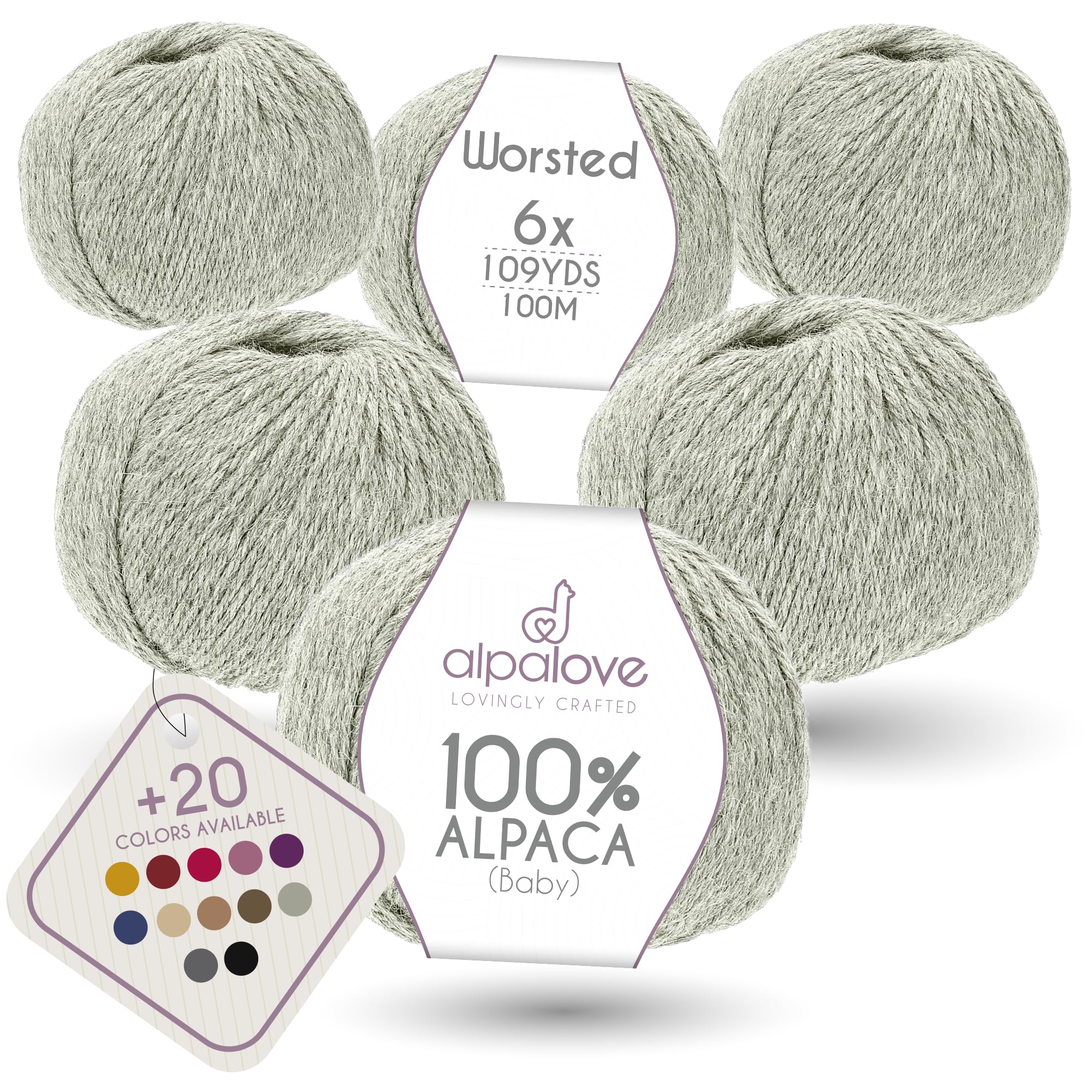 ALPALOVE Worsted Set Baby Alpaca Yarn