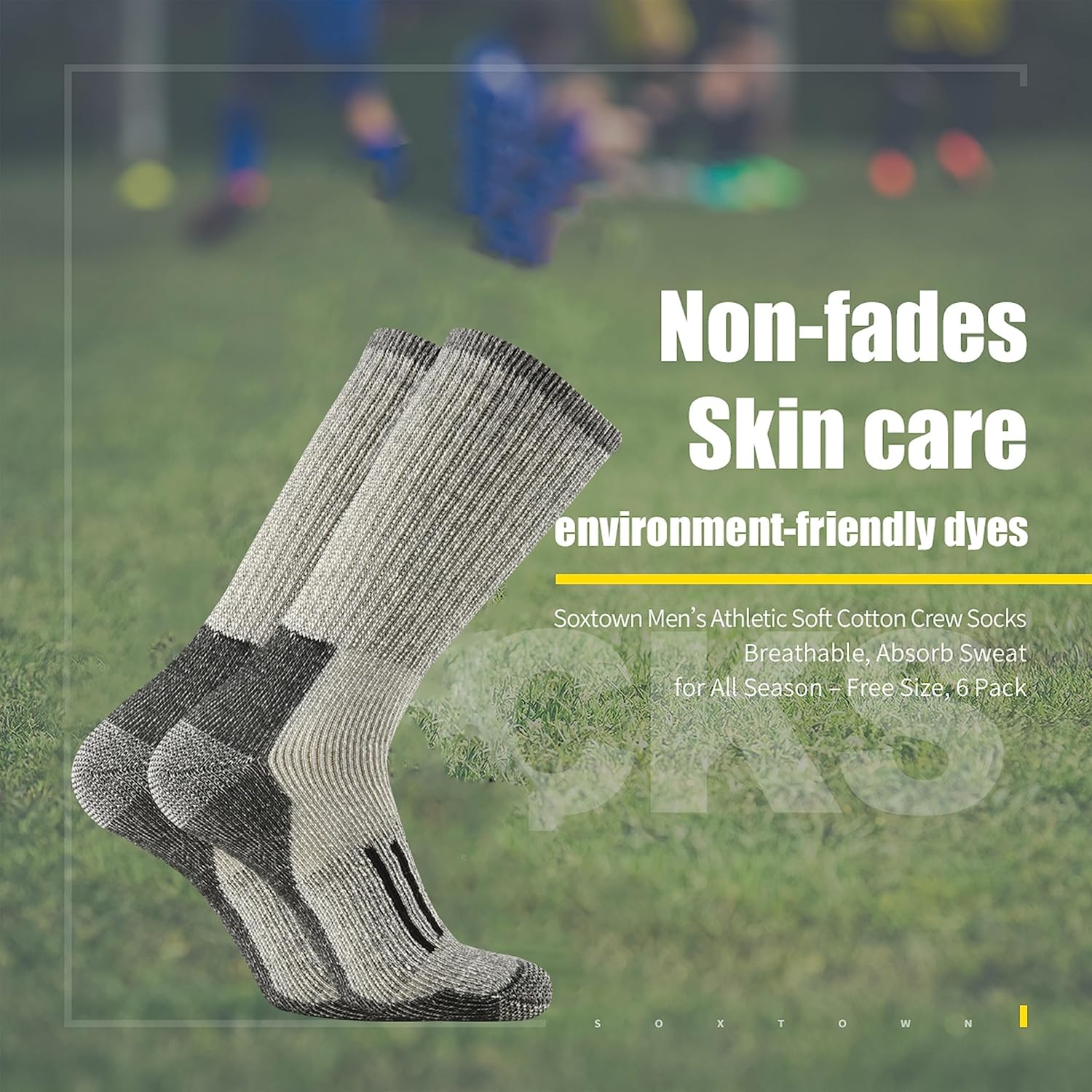 SOX TOWN Men's Merino Wool Cushion Crew Socks Moisture Wicking Control for Outdoor Hiking Work Boot Thermal Warm All Seasons - Image 4