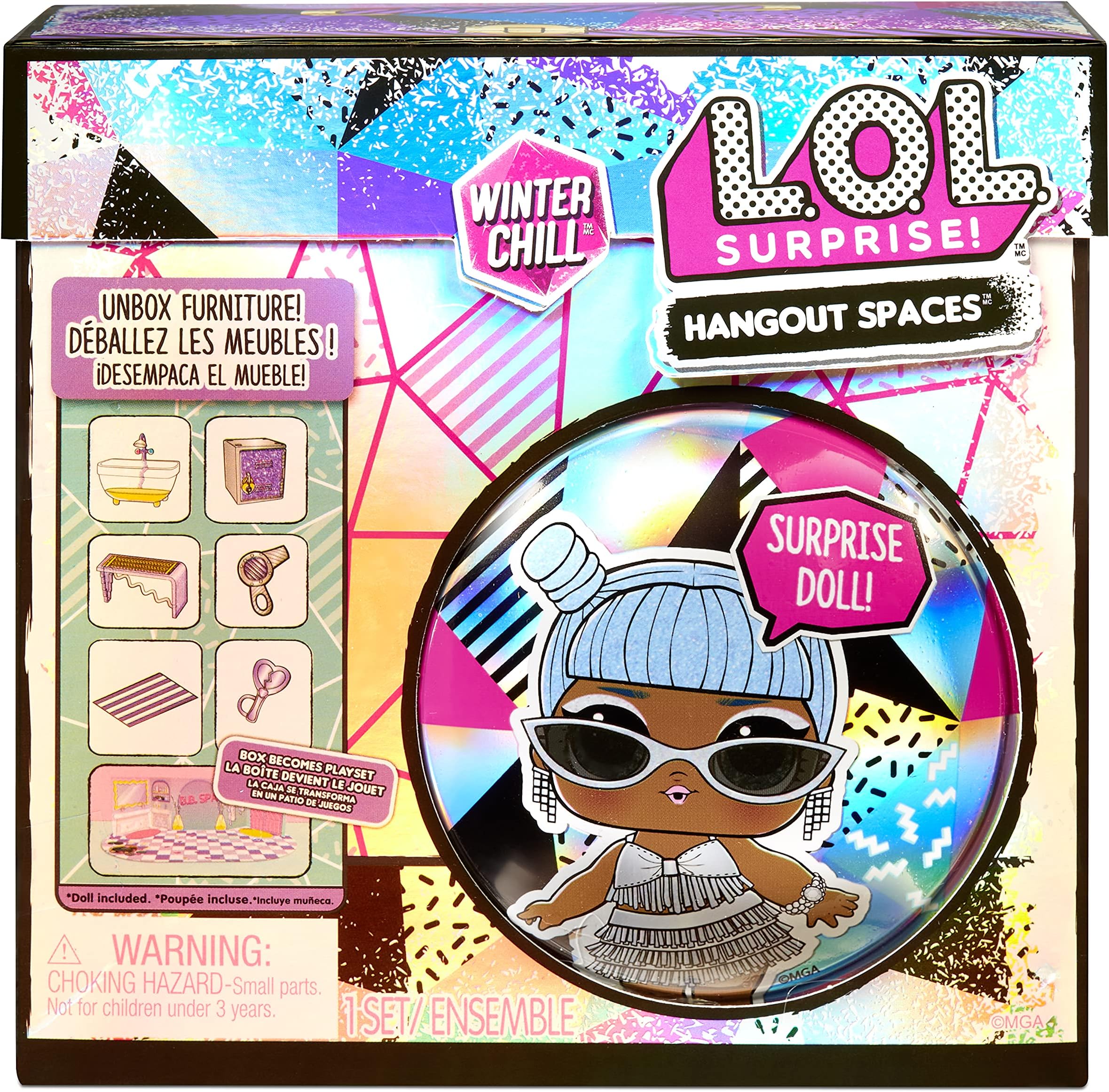 LOL Surprise Winter Chill Furniture Playset - 10+ Surprises and Accessories, Collectible Toy for Kids Ages 4-7+