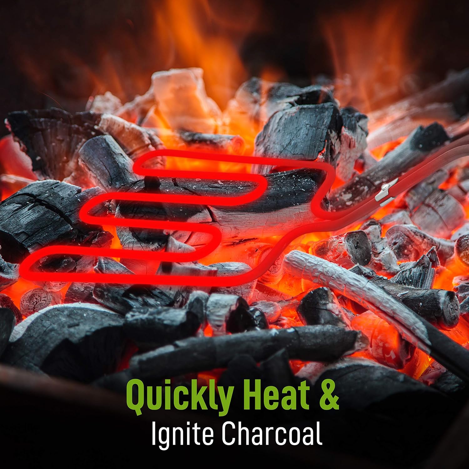 Upgraded NutriChef Premium BBQ Grill Starter, Fire Ignition, Reusable Electric Charcoal Starter, Campfire, Fireplace, Outdoor Cooking Equipment - 600 Watt, Black (PKCHALT5) : Patio, Lawn & Garden