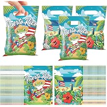 MOIZYNG 50Pcs Puerto Rico Gift Bags with Handles