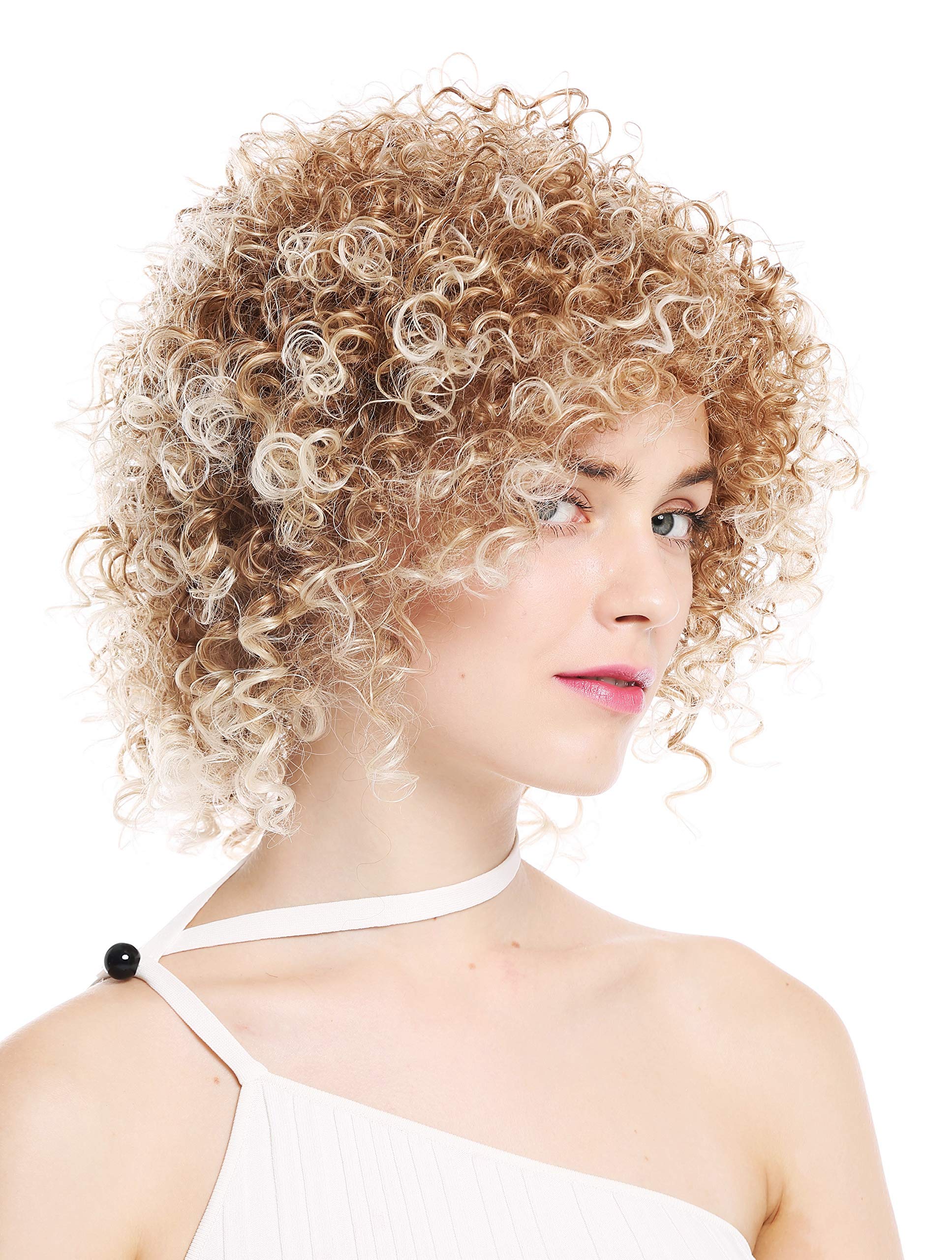 WIG ME UP - VK-11-27T613 women's quality wig short voluminous frizzy curls curly blonde highlights platinum highlights - Image 3