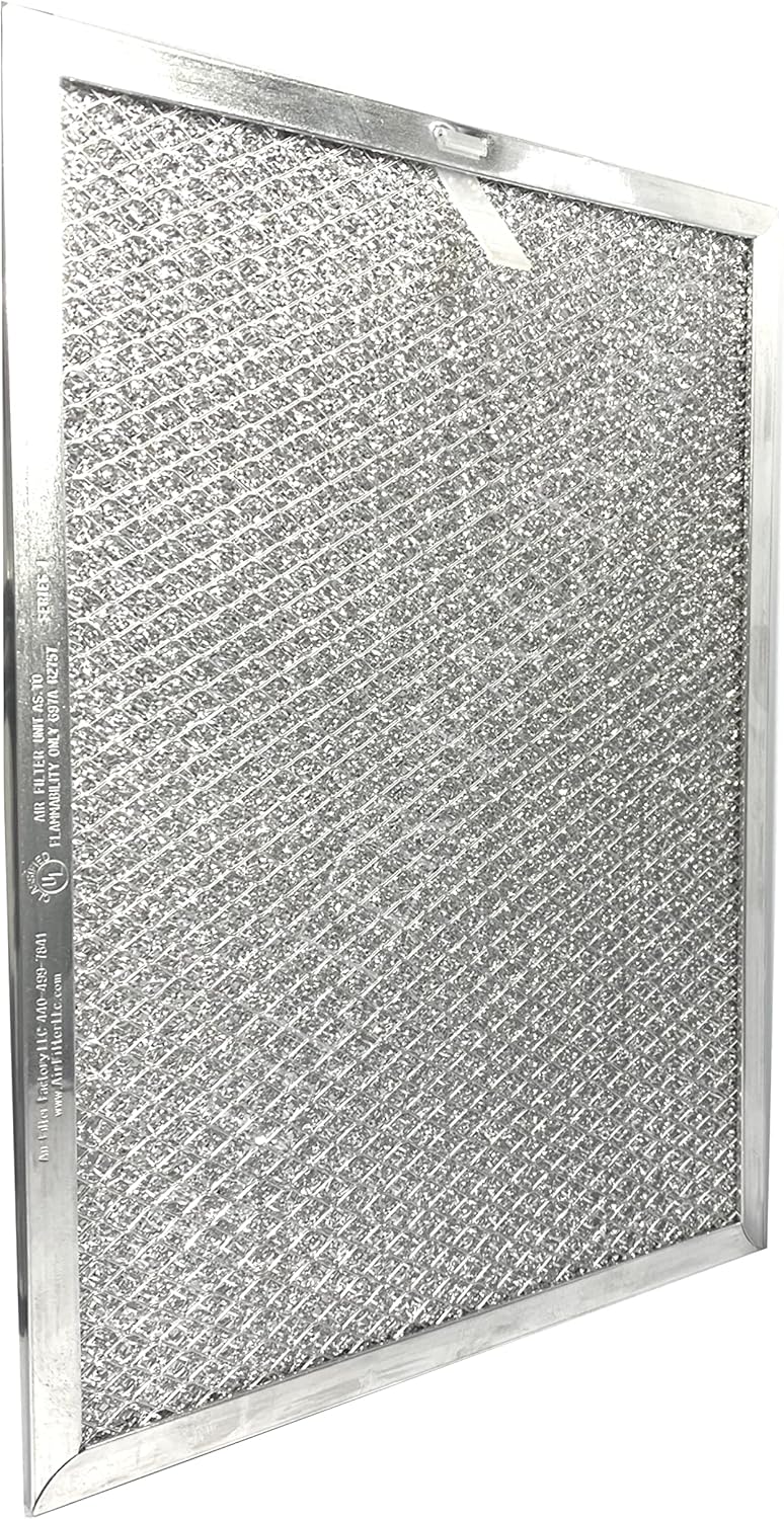 Air Filter Factory Replacement For B08087305, SB08087305 Version A (Plastic Pull Tab Only) Broan Nutone 8.56 x 11.37 x 0.37 Inches Aluminum Mesh Grease Range Hood Vent Filter 2-Pack
