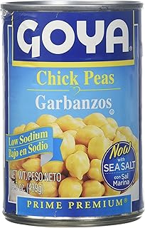 Goya Chick Peas Garbanzos Low Sodium 15.5 oz (Pack of 12)