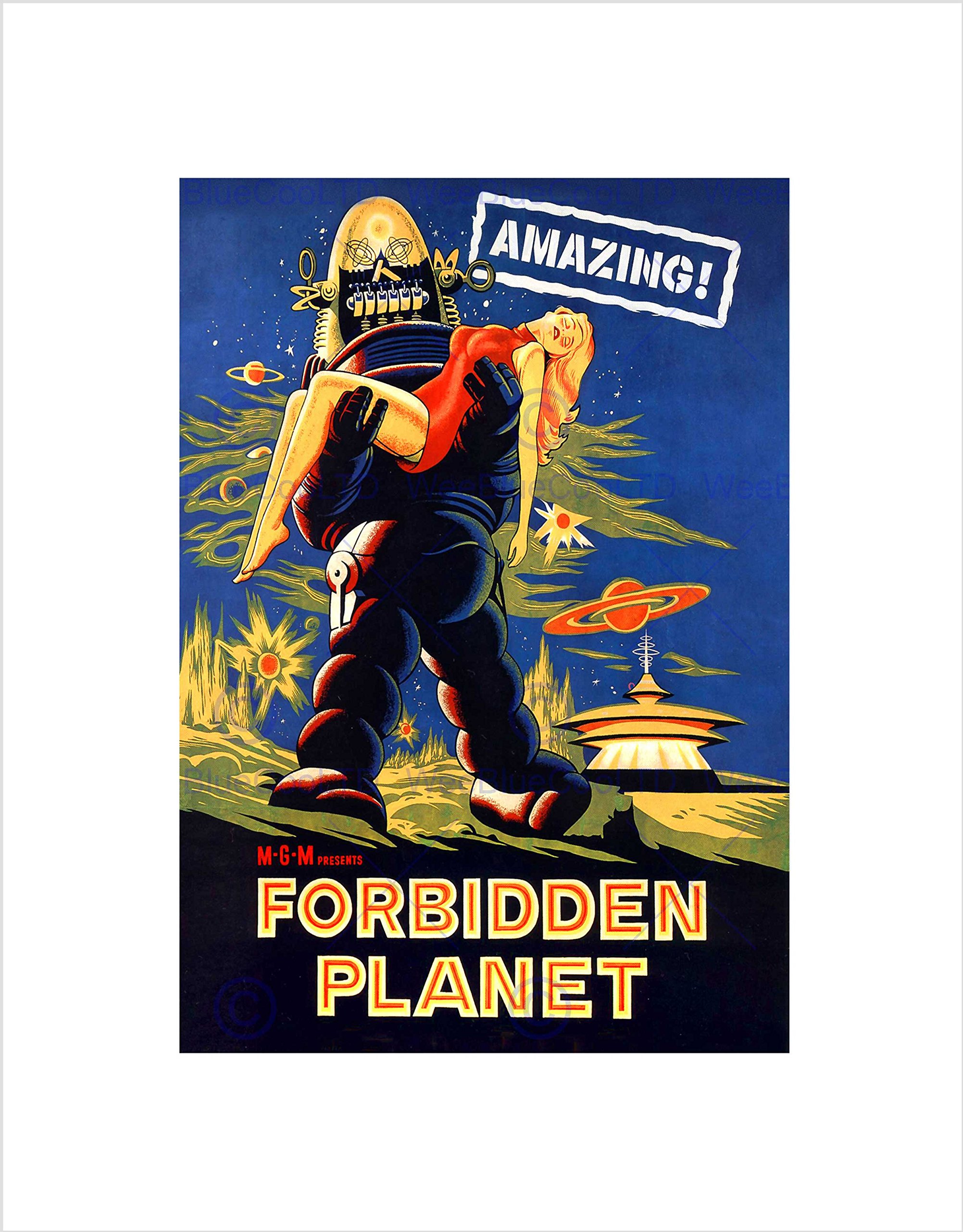 Wee Blue Coo Movie Film Forbidden Planet Sci Fi Adventure Robot Wall Art Print