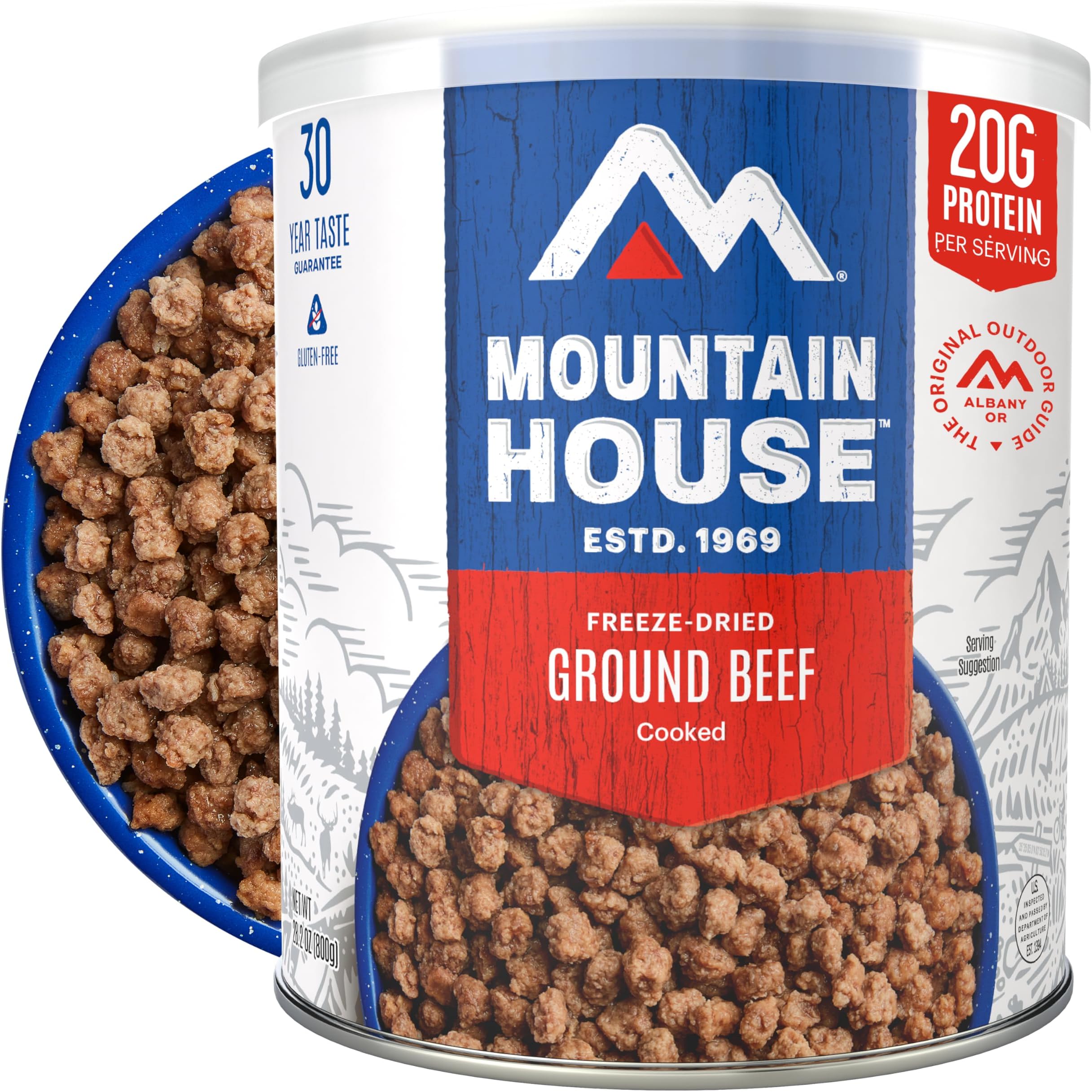 Mountain House Cooked Ground Beef | Freeze Dried Survival & Emergency Food | #10 Can | Gluten-Free