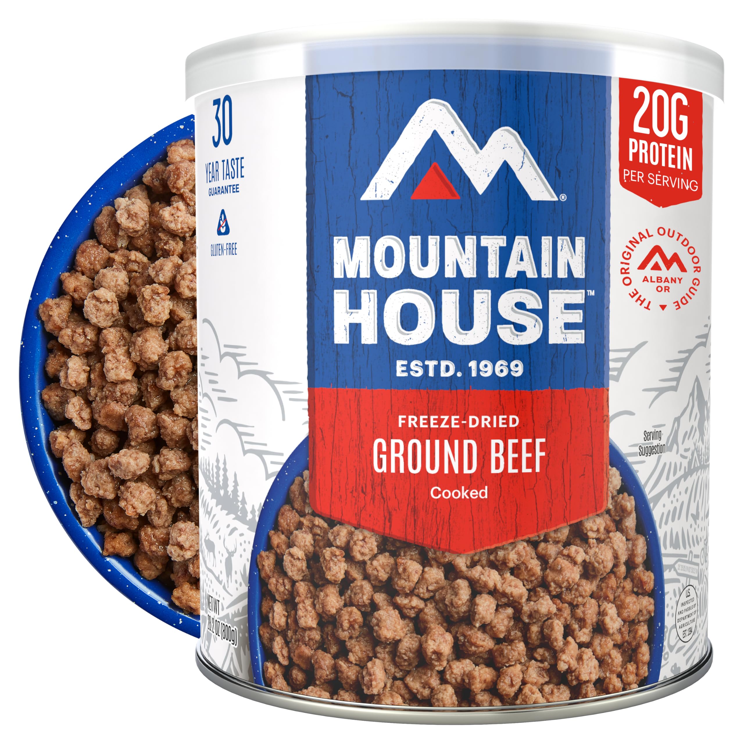 Mountain House Cooked Ground Beef | Freeze Dried Survival & Emergency Food | #10 Can | Gluten-Free