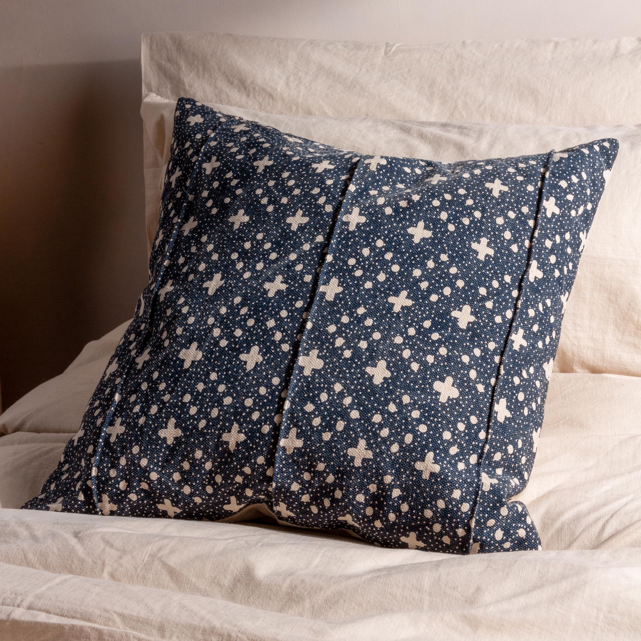 Yard Helm Organic Look Cotton Feather Filled Cushion - Twin Pack