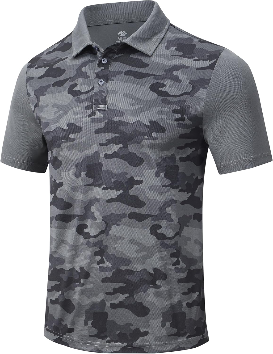 MoFiz Men's Athletic Polo Shirts Lightweight Quick Dry Fit Polo Golf Summer Camo/Stripe T-Shirts for Mens - Image 2