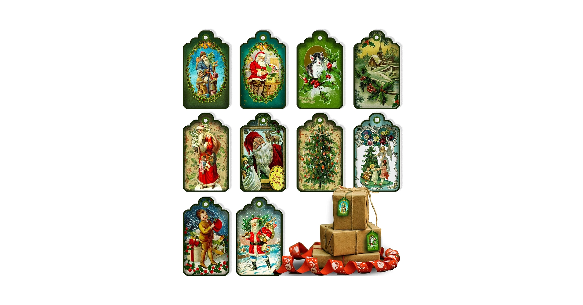 Amazon.com: 100Pcs Christmas Wrapping Paper Vintage Gift