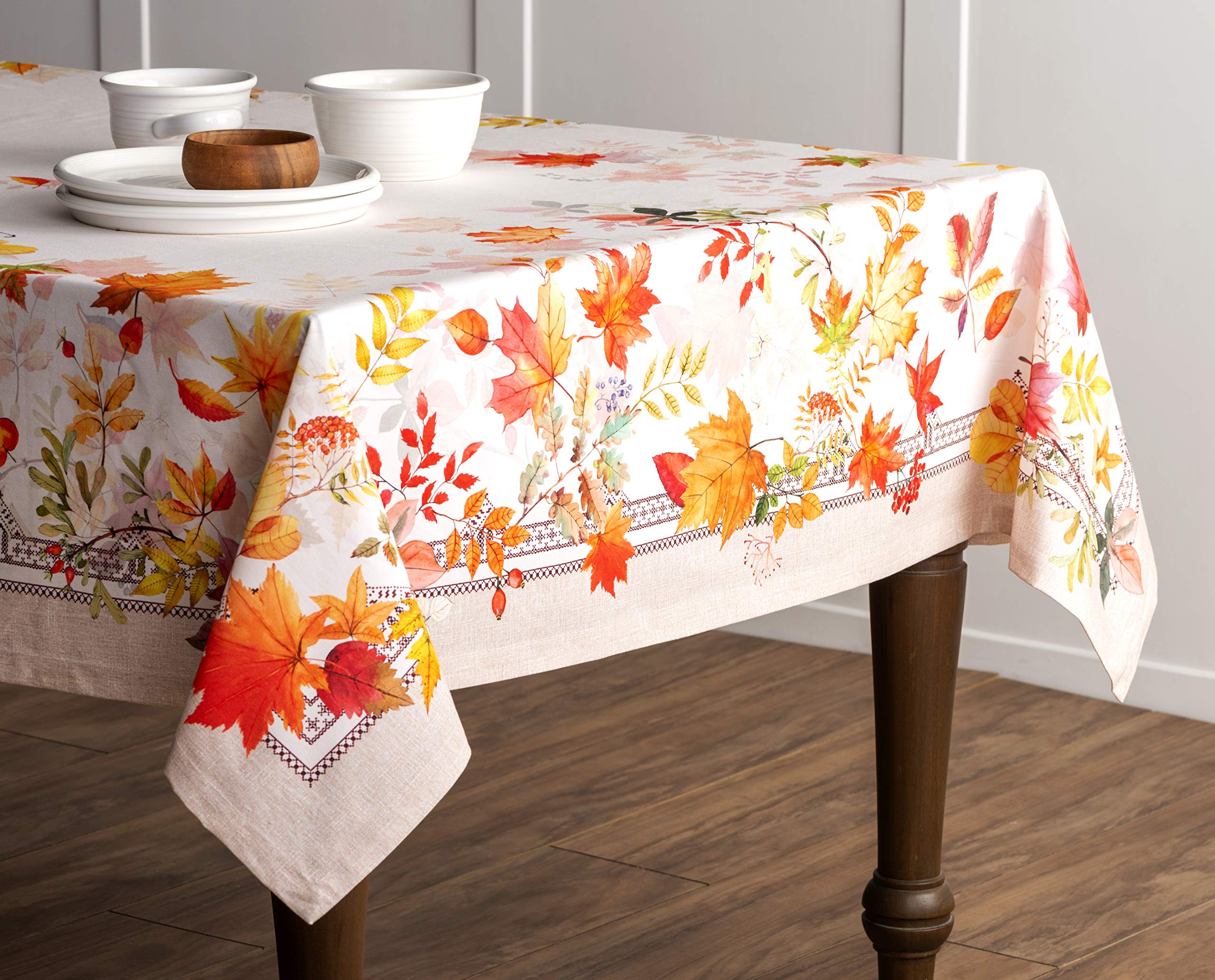 Maison d' Hermine Table Cloth Rectangle Table 100% Cotton 230 cm x 140 cm Tablecloth Reusable Everyday Use for Christmas Decorations Dining Farmhouse Home Party Festive (Christmas Tradition) - Image 4