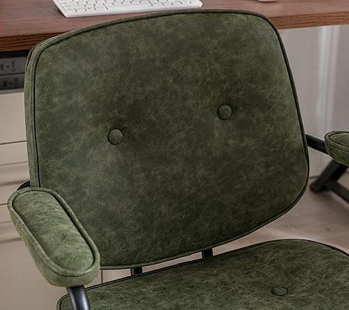 Miniatura 21 de Silla de escritorio giratoria moderna con reposabrazos, cómoda silla de computadora de altura ajustable con ruedas, silla de escritorio con botones