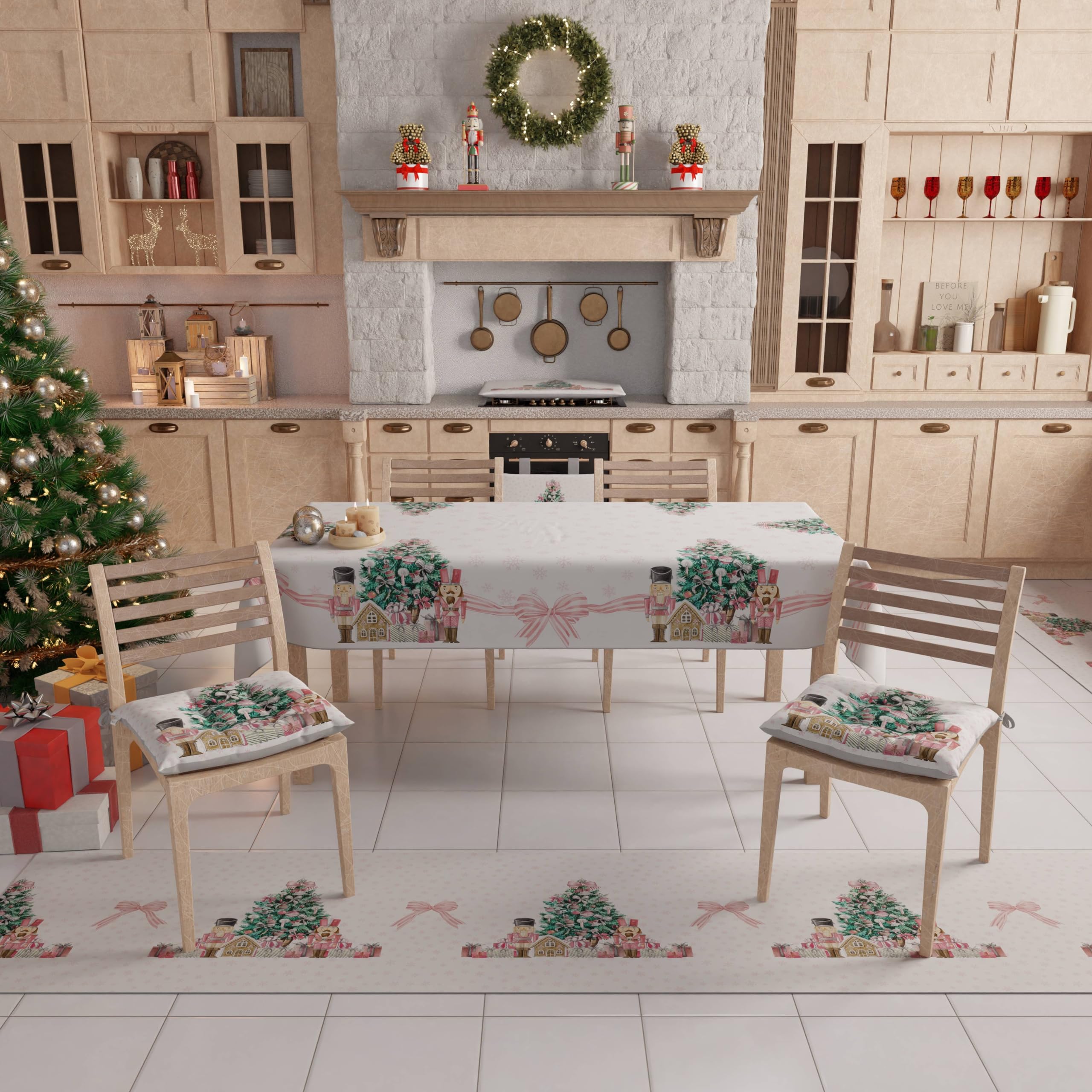 PETTI Artigiani Italiani, Christmas Kitchen Rug, Christmas Kitchen Runner, Non-Slip and Washable Christmas Kitchen Rug - Image 3