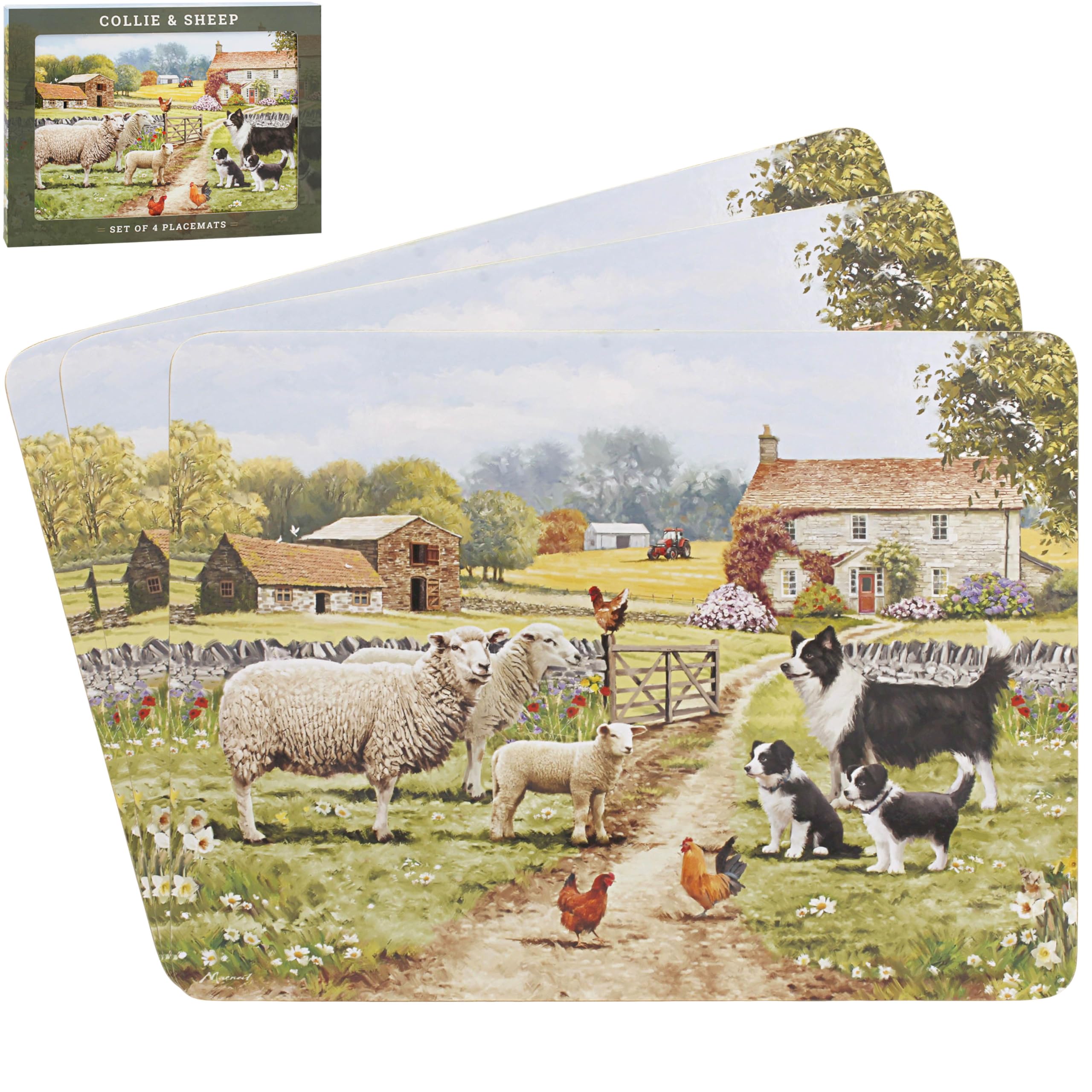 The Leonardo Collection Collie & Sheep Placemats Set Of 4 Macneil