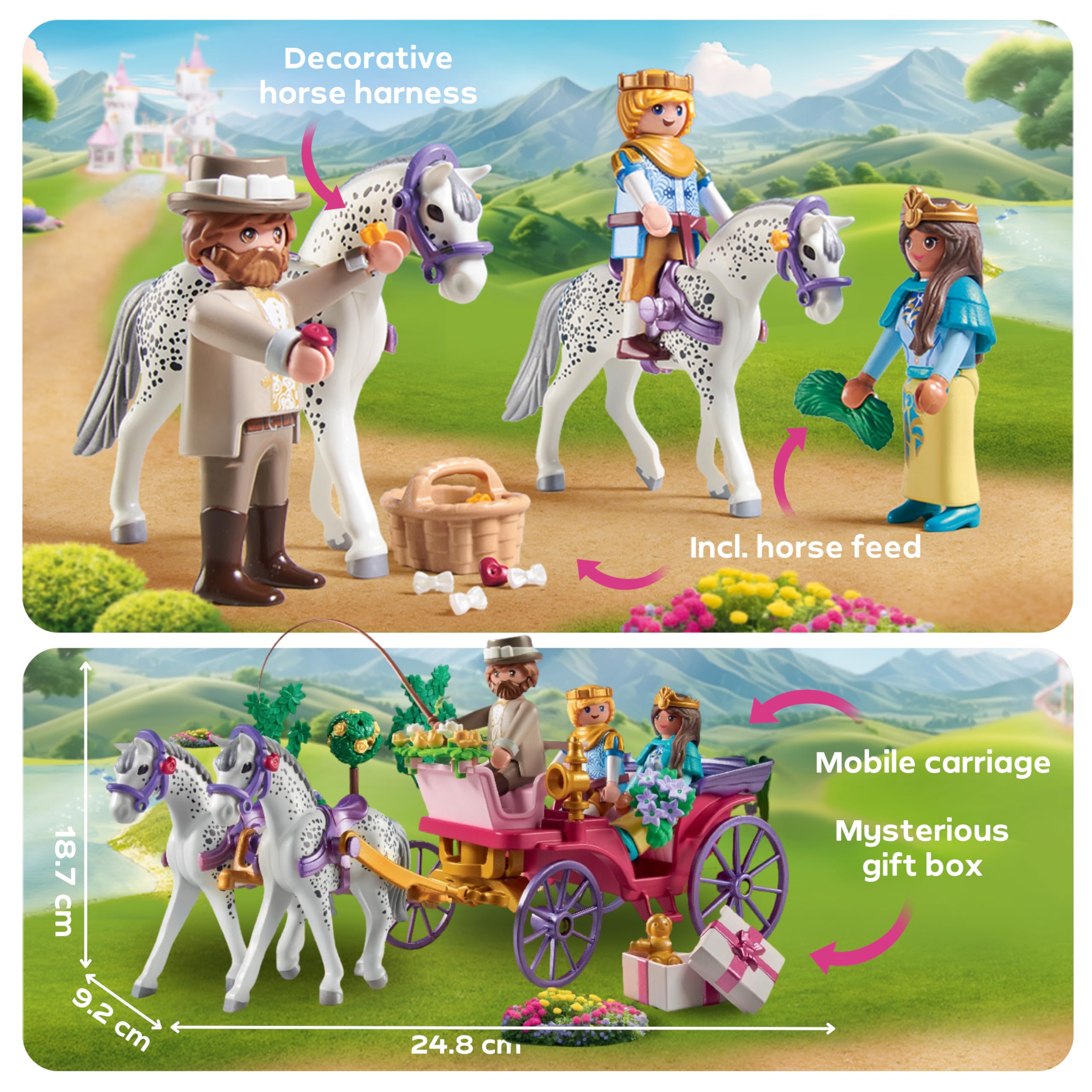 Playmobil | Princess Magic | Promenade en Carrosse Royal avec la Princesse et Le Prince | Jouet Princesse | Jouet Conte de fées pour Enfants à partir de 4 Ans | 71846