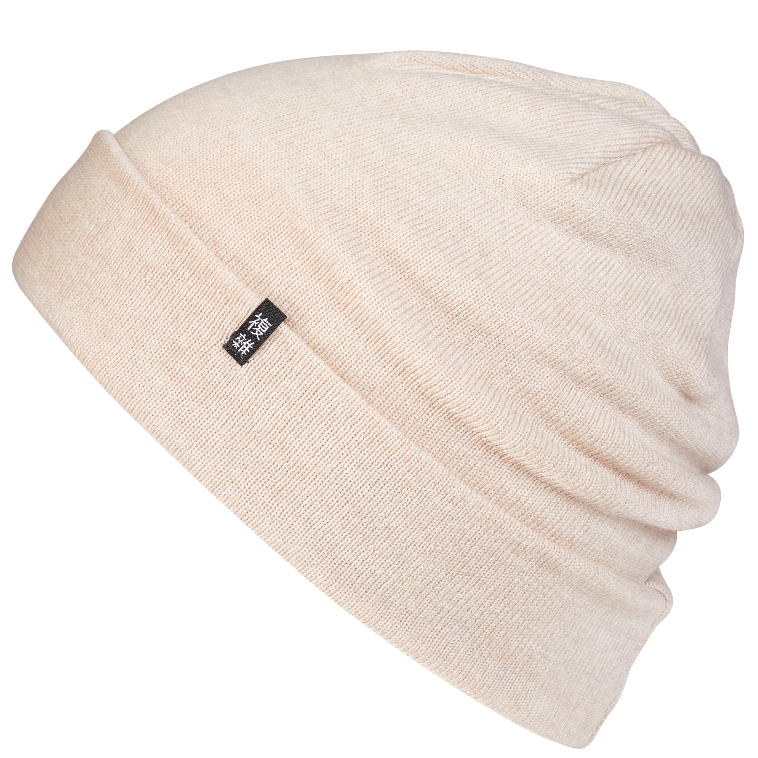 Enter the Complex® Merino Wool Hat, Slouch Beanie, 100% Merino Wool, Women and Men, Light Beige