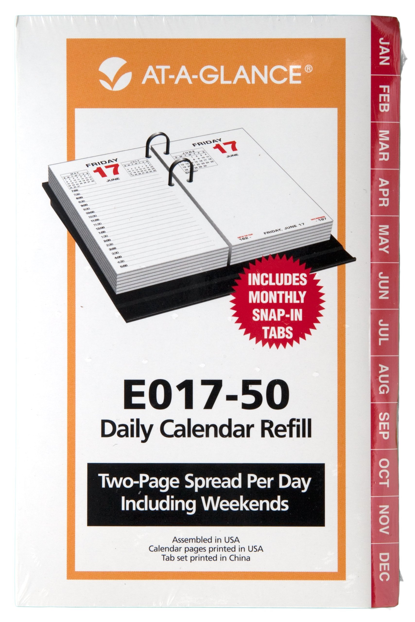 Two-page-Per-Weekday Calendar Refill, 3 1/2" x 6", 2012