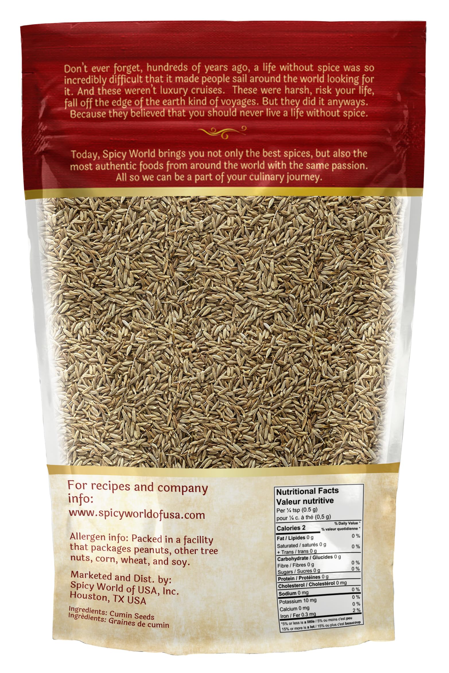Spicy World Whole Cumin Seeds 7 Oz Resealable Bag