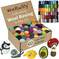 Vista 5 de Woolbuddy Kit de lana de lana – Núcleo de lana de primera calidad para fieltro de aguja, jabón de fieltro y herramientas – Lana sostenible