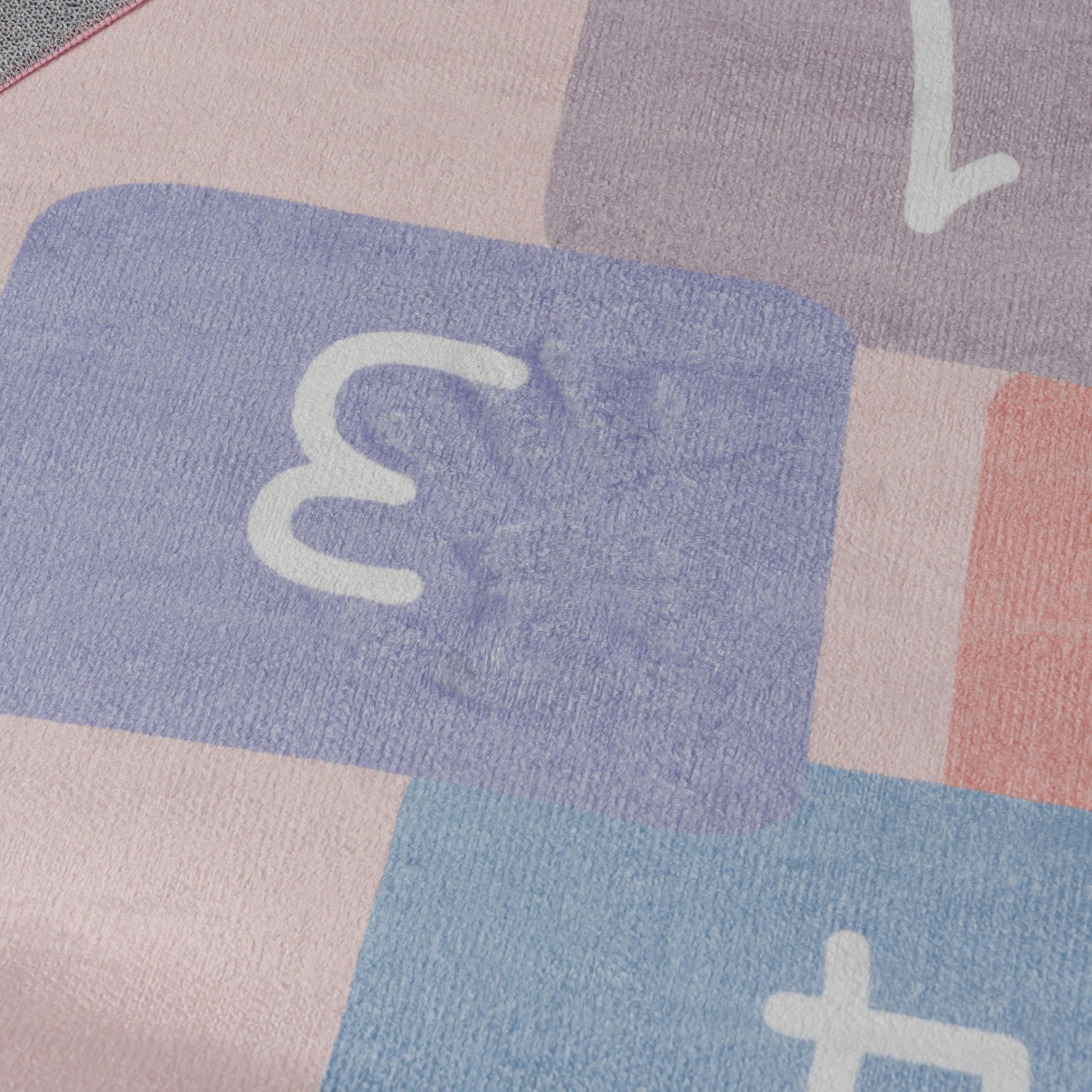 Mazovia Alfombra Rosa Infantil Rayuela - Sala Infantil - Pilas Cortas Rectángulo Certificado Oeko-Tex® Colorido - 140 x 200 cm
