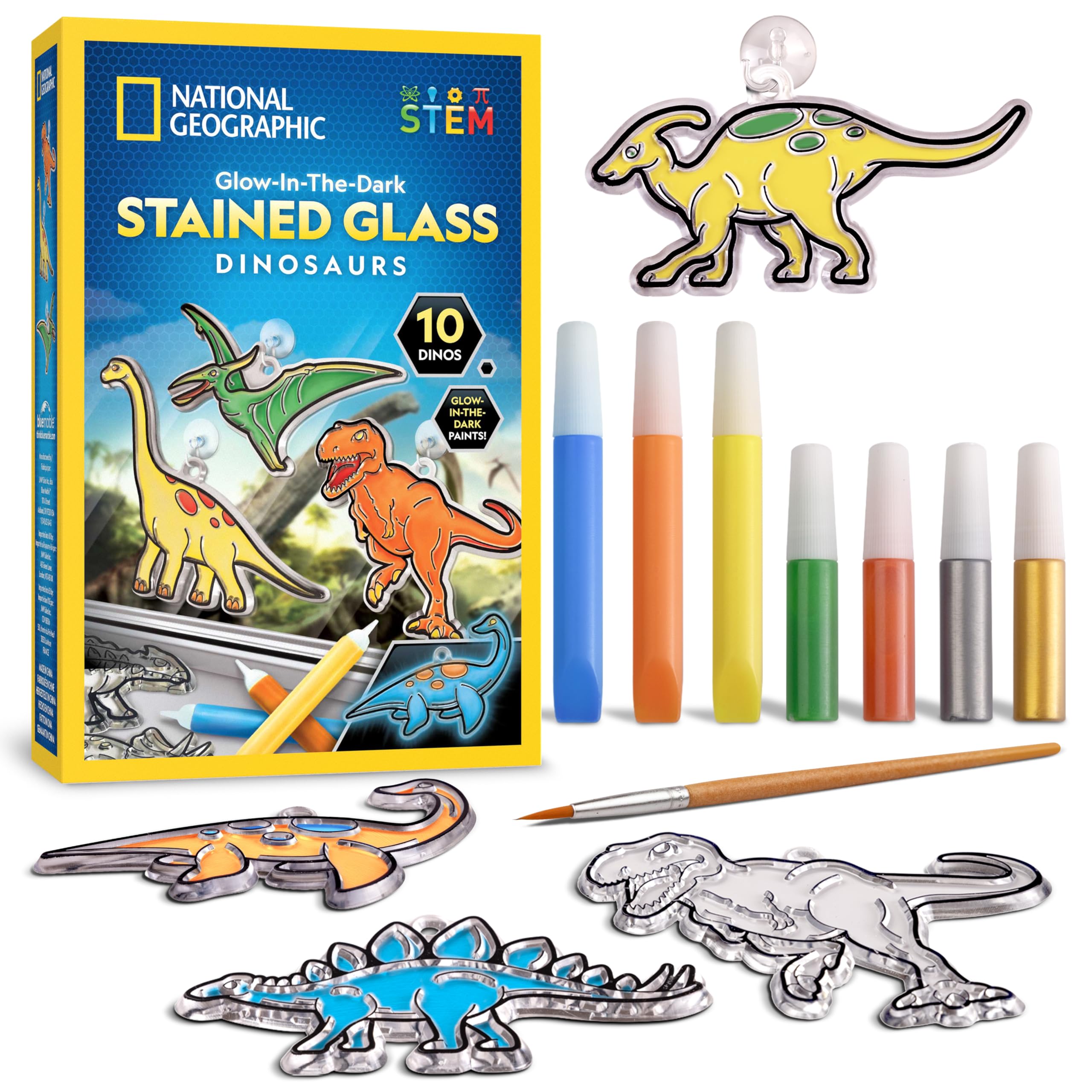 Blue Marble National Geographic Kids Stained Glass Kit - Kids Arts & Crafts Activities, Window Sun Catchers, Kid Crafts Ages 4-8, Window Art, Suncatchers