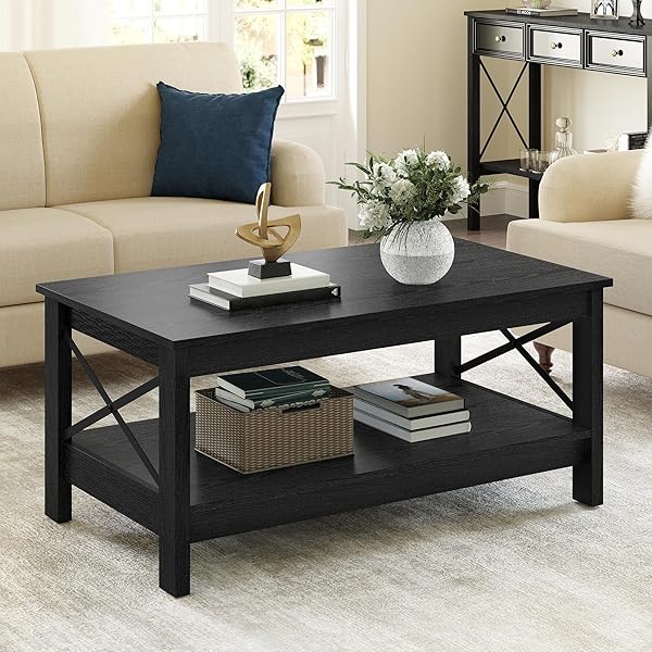 Gorgeous Living Room Coffee Table Ideas That Pull the Space Together 35 Two-Tier Modern Farmhouse Center Table