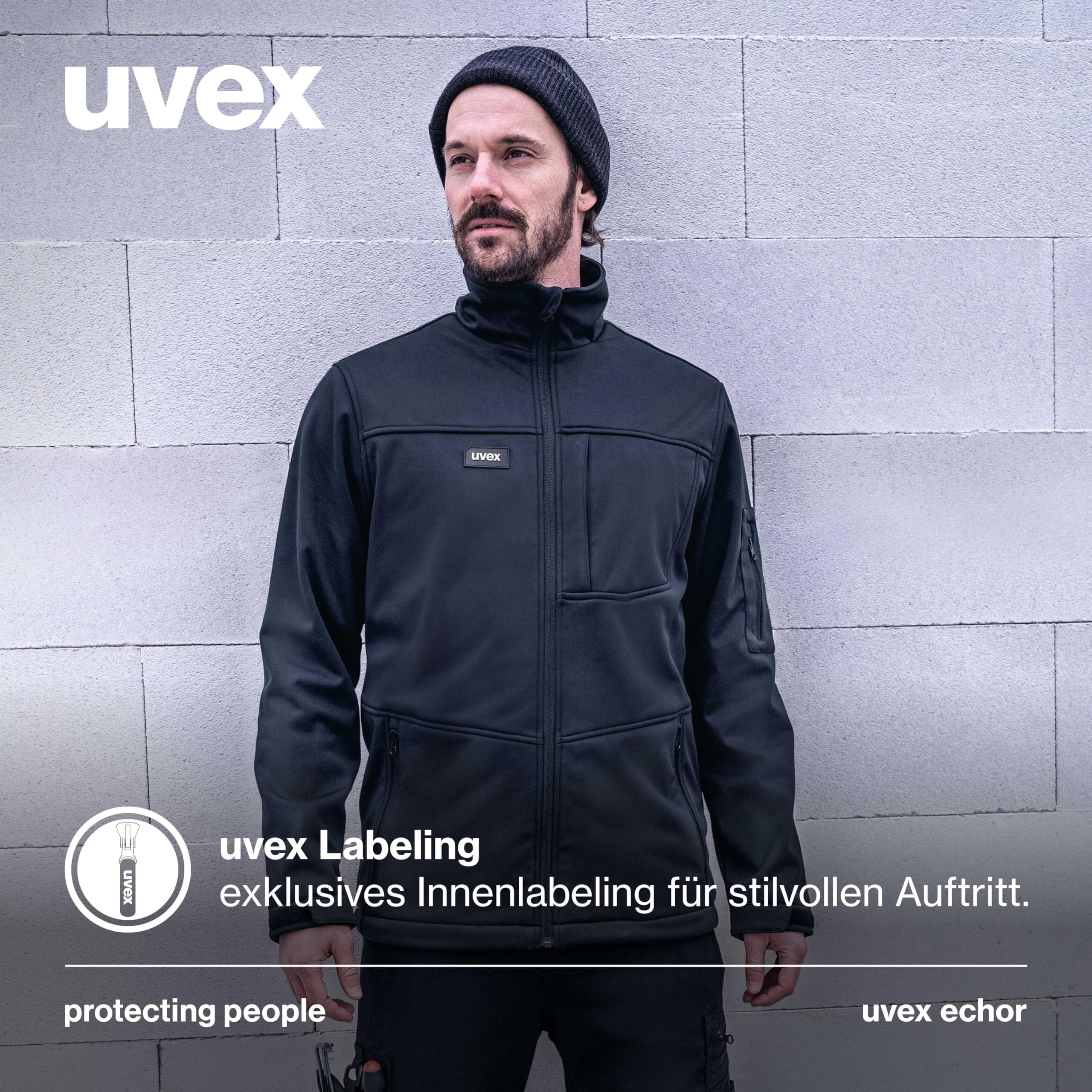 Uvex Echor kurtka robocza typu softshell dla mężczyzn – oddychająca i odporna na działanie wody