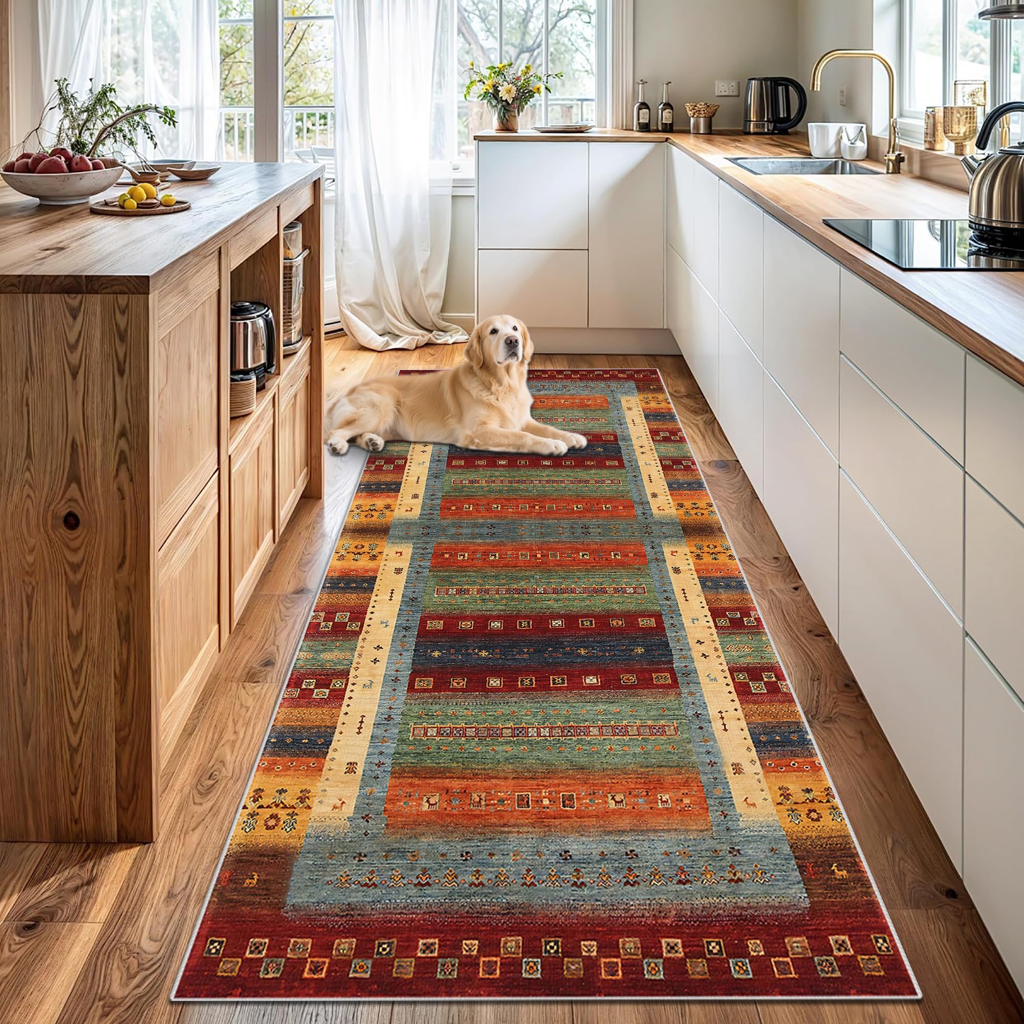 Alfombra cocina lavable de pasillo larga antideslizante para entrada y dormitorio 40x500cm