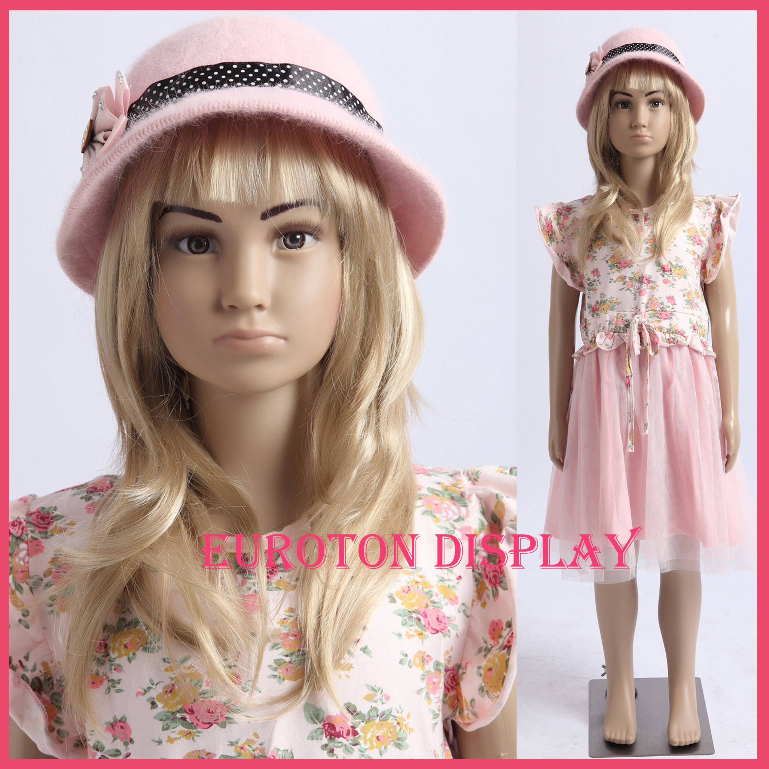 Kinder Schaufensterpuppen Set & Einzelmodelle 85–130 cm – Realistisch & Flexibel – PE Kunststoff, Acryl oder Stoff – Mit Standfuß – Für Schaufenster, Boutique & Deko (Modell SB-1)