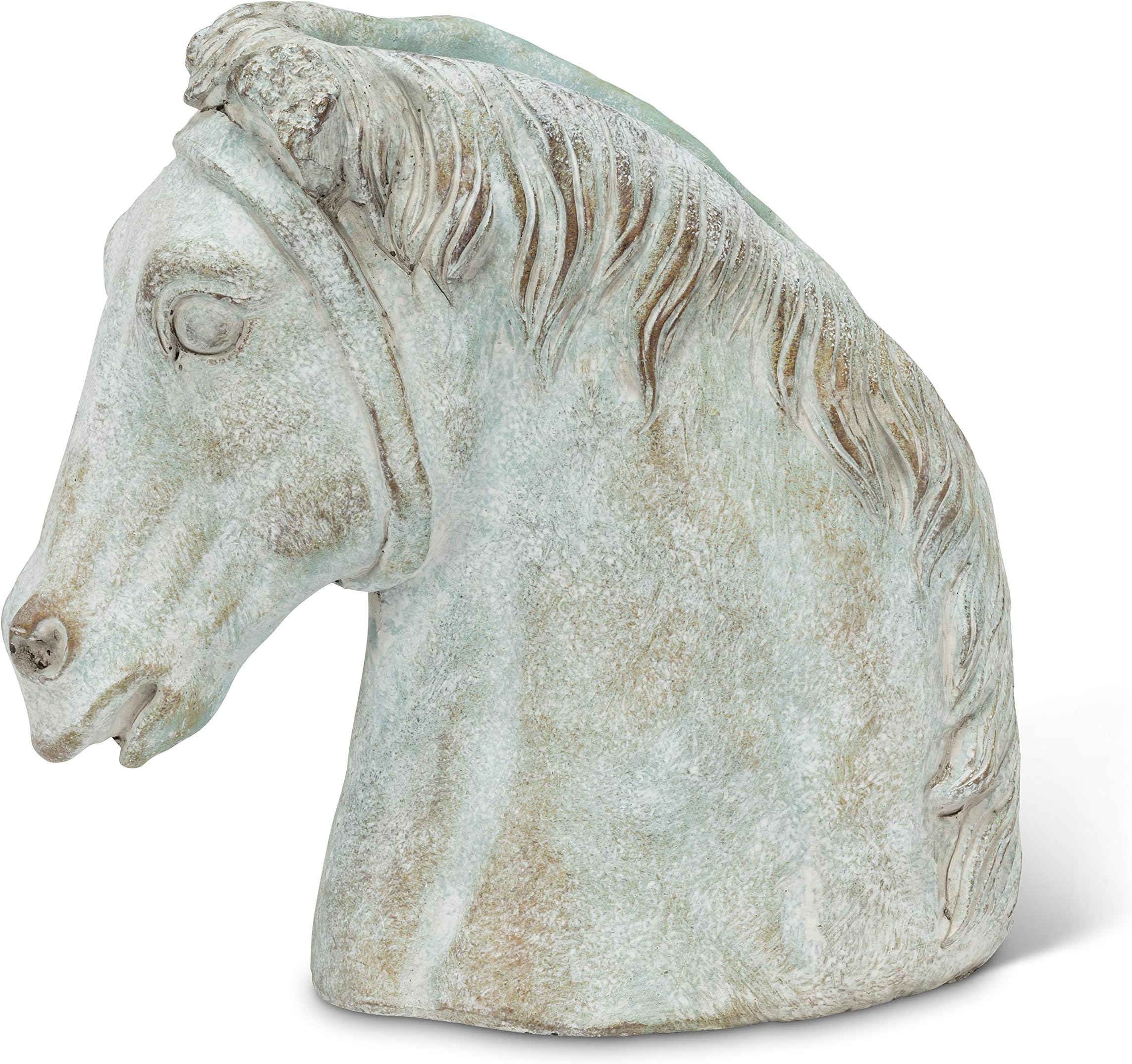 Abbott Collection Athens Horse Head Planter - Cement, Grey (9" H)