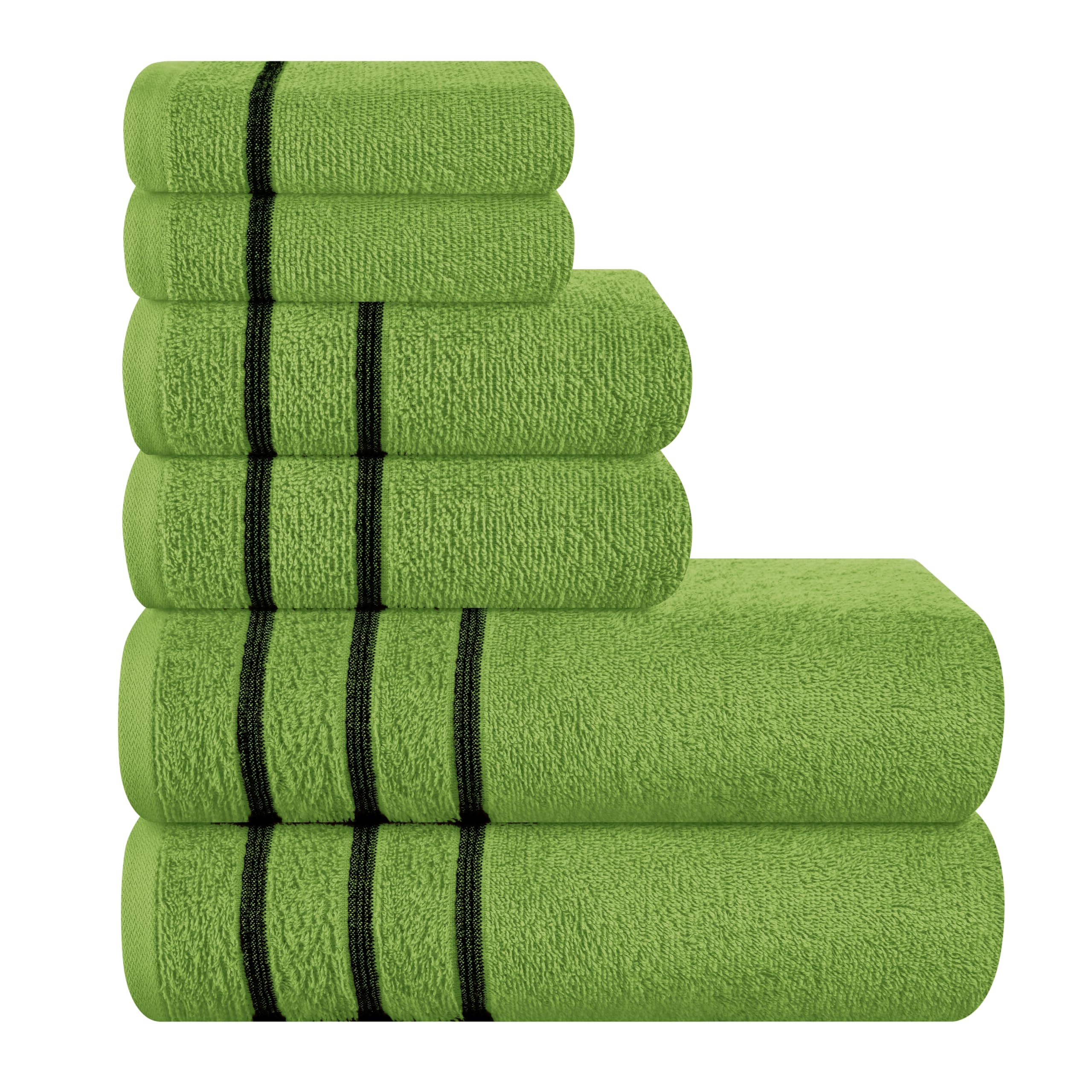 MyOwn Ultra Soft 6 Pack Cotton Towel Set, Contains 2 Bath Towels 28x55 inch, 2 Hand Towels 16x24 inch & 2 Wash Coths 12x