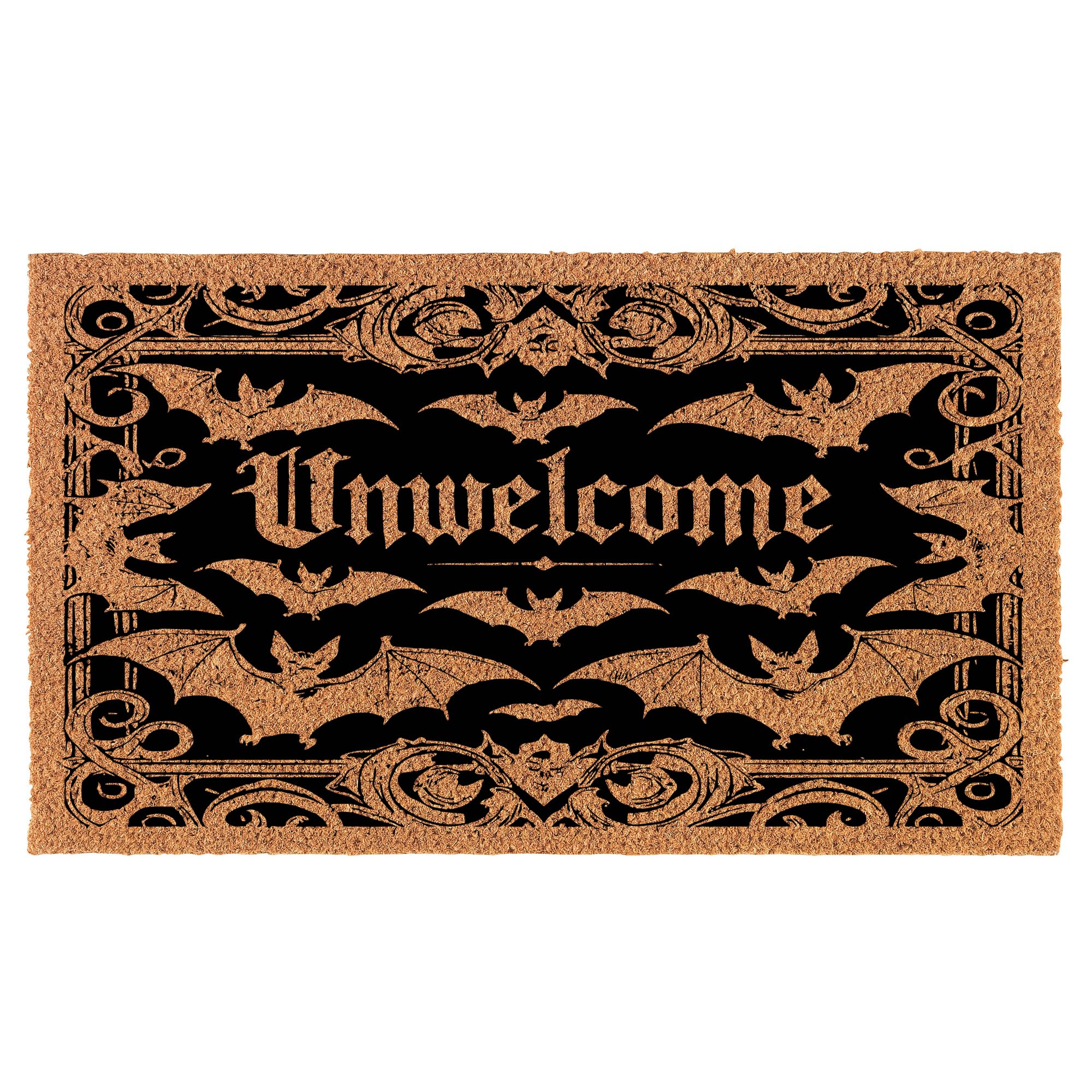 Or Something Coir Doormat Front Door Mat New Home Closing Housewarming Gift Unwelcome Bat Full Bats Halloween (30" x 18" Standard)